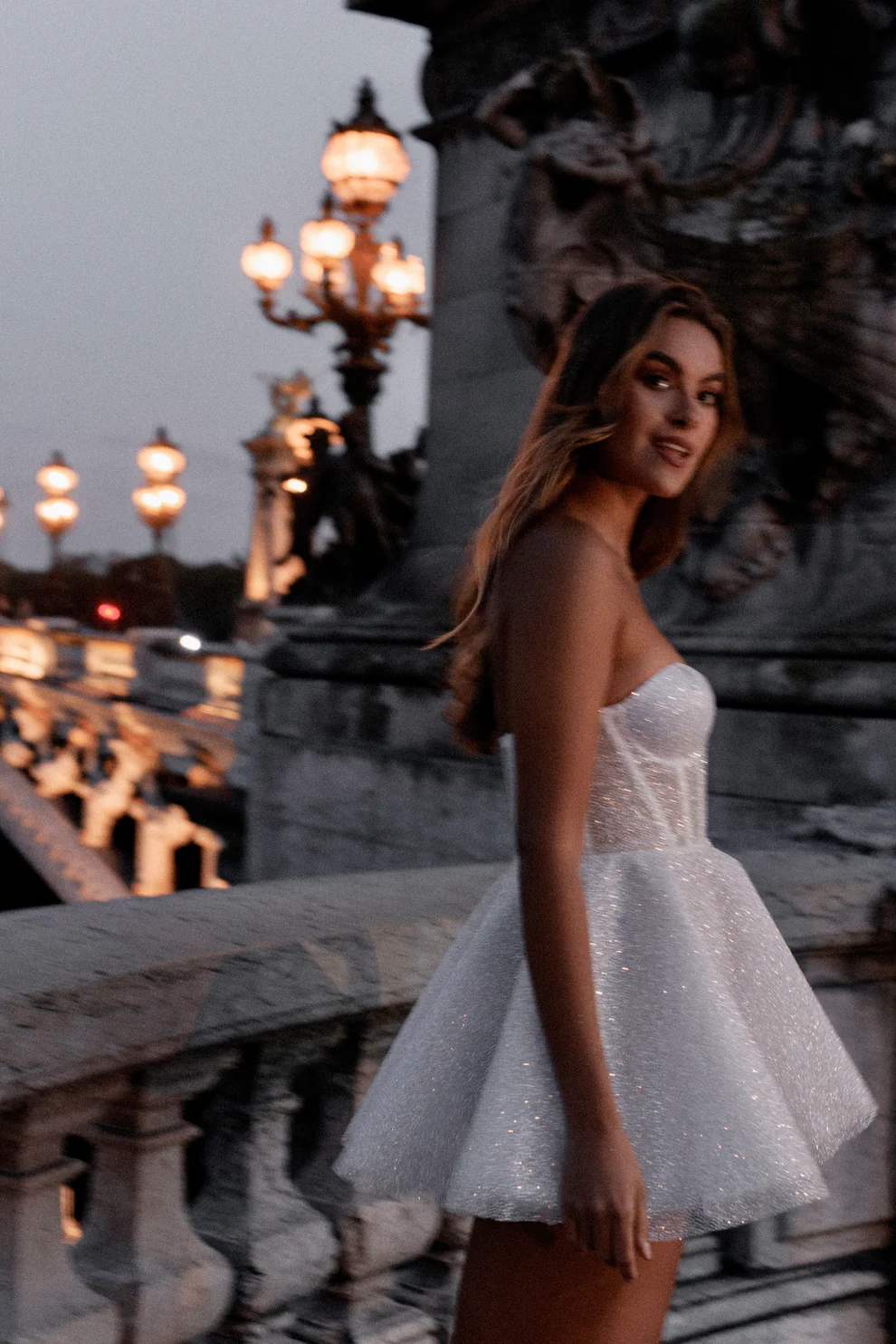 Sparkly Strapless A-Line Wedding Dress with Bow Details SW112 - SHEER FAIRY