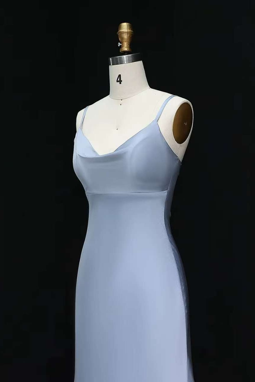 Minimalist Light Blue Satin Sweetheart Homecoming Dress RM110