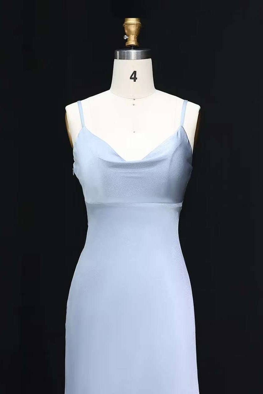 Minimalist Light Blue Satin Sweetheart Homecoming Dress RM110