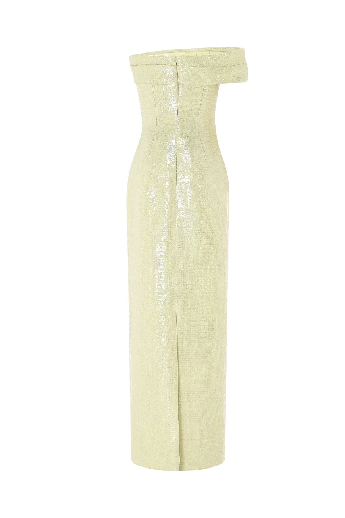 Elegant Light Yellow Sequined Off the Shoulder Evening Dress Bow Fringe Fringe Long Prom Gown SF469 Sheer Fairy