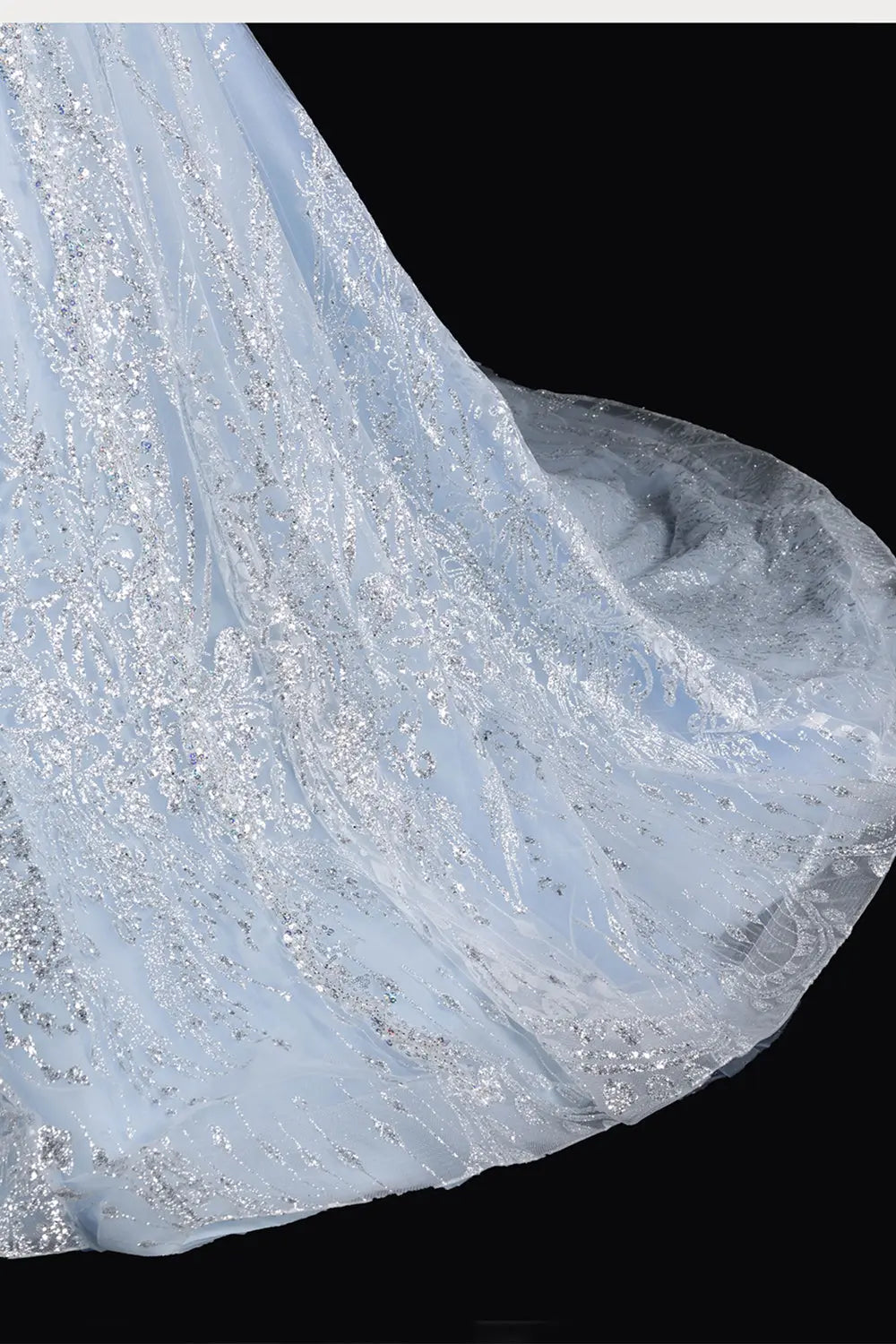 Pink Beaded Glitter Ball Gown Wedding Dress SW609 Sheer Fairy