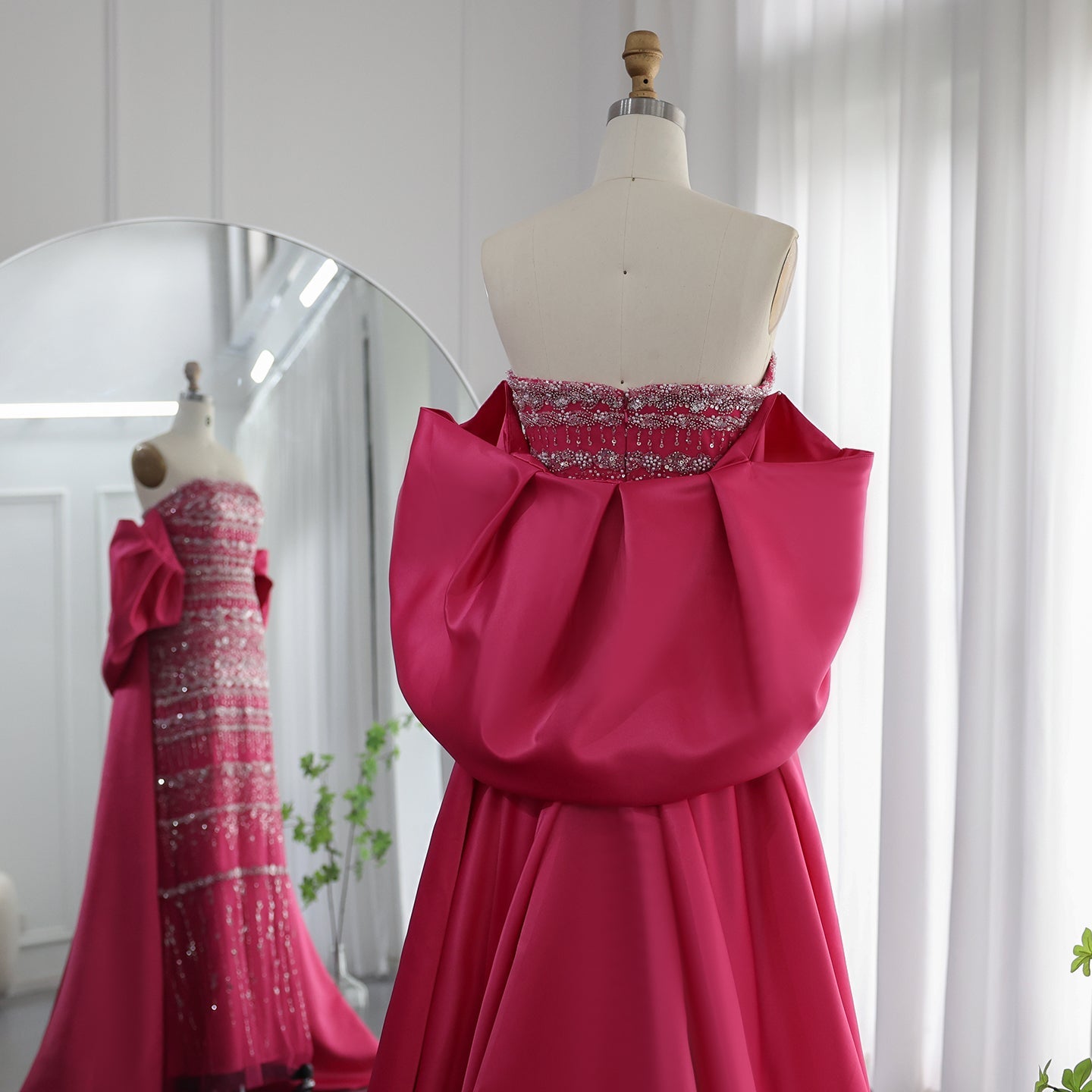 Luxury Beaded Off The Shoulder Sparkly Champagne Evening Dress SS238 Sheer Fairy