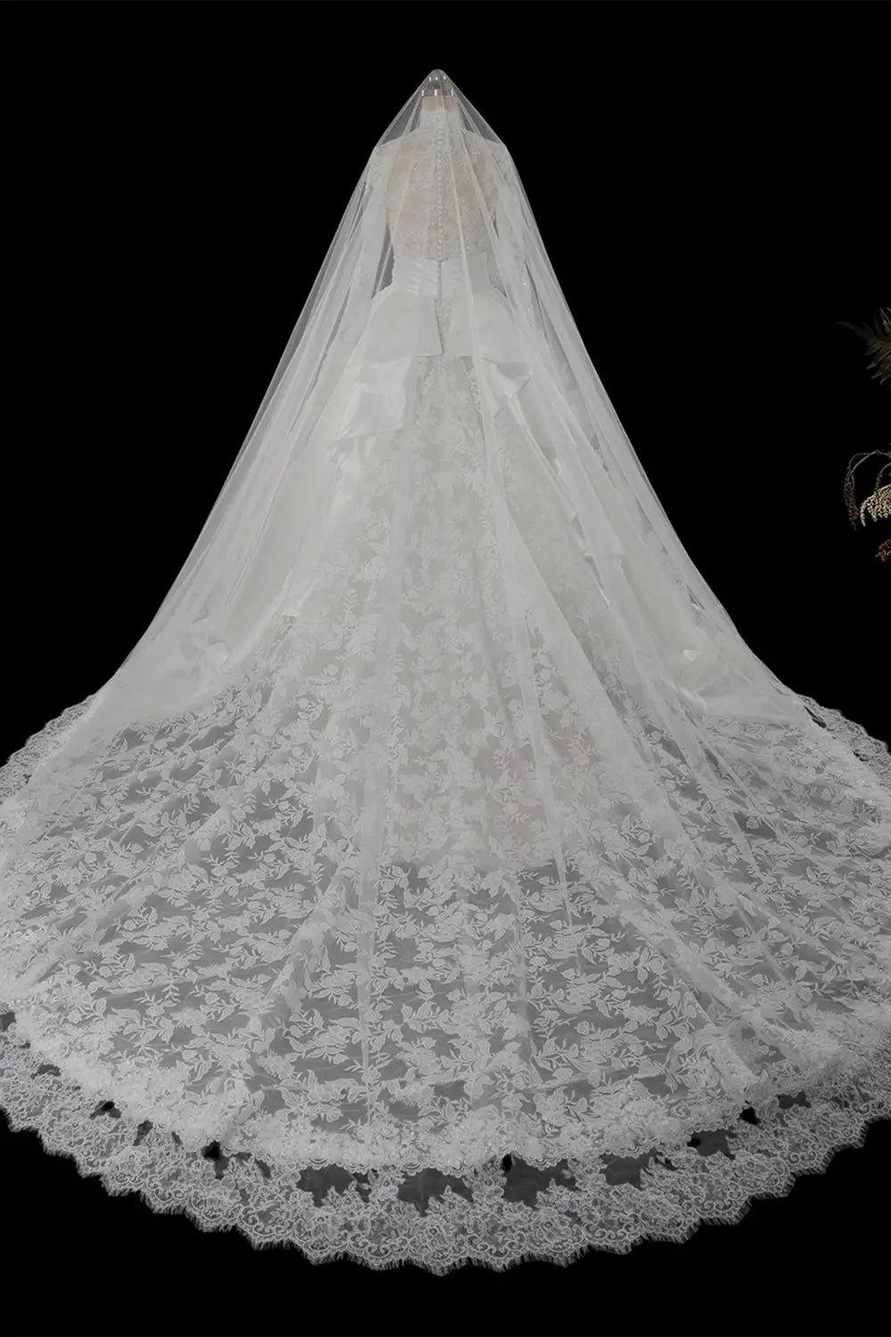 Ivory Long Sleeve High Neck Lace Wedding Dress SW759 Sheer Fairy