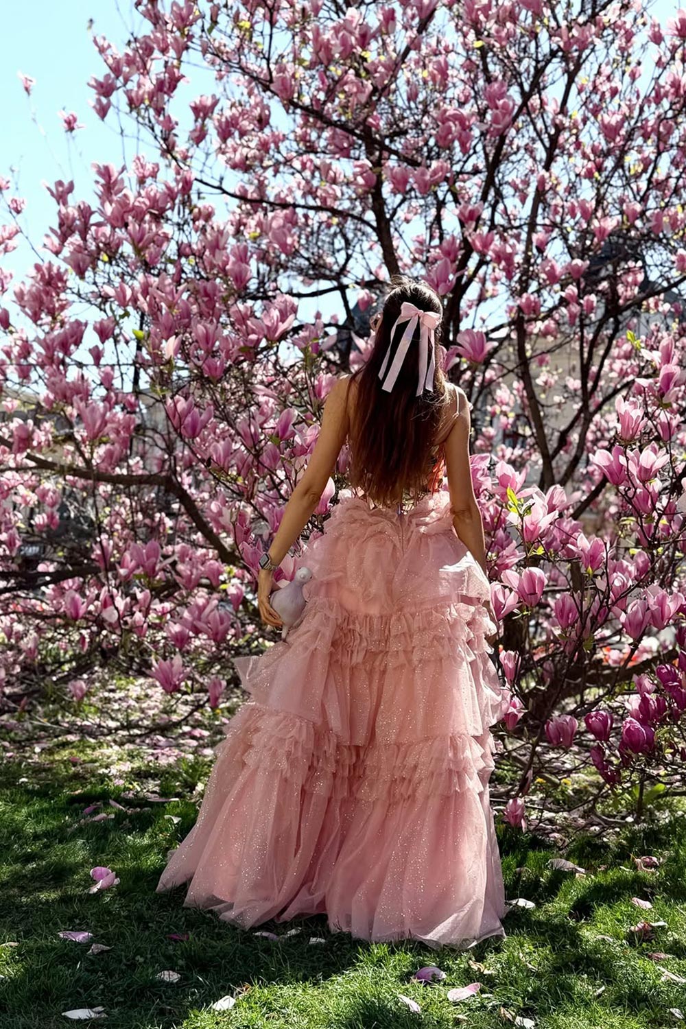 Blush Pink Tulle Ballgown Prom Dress with Sequin Bodice SH211 Sheer Fairy