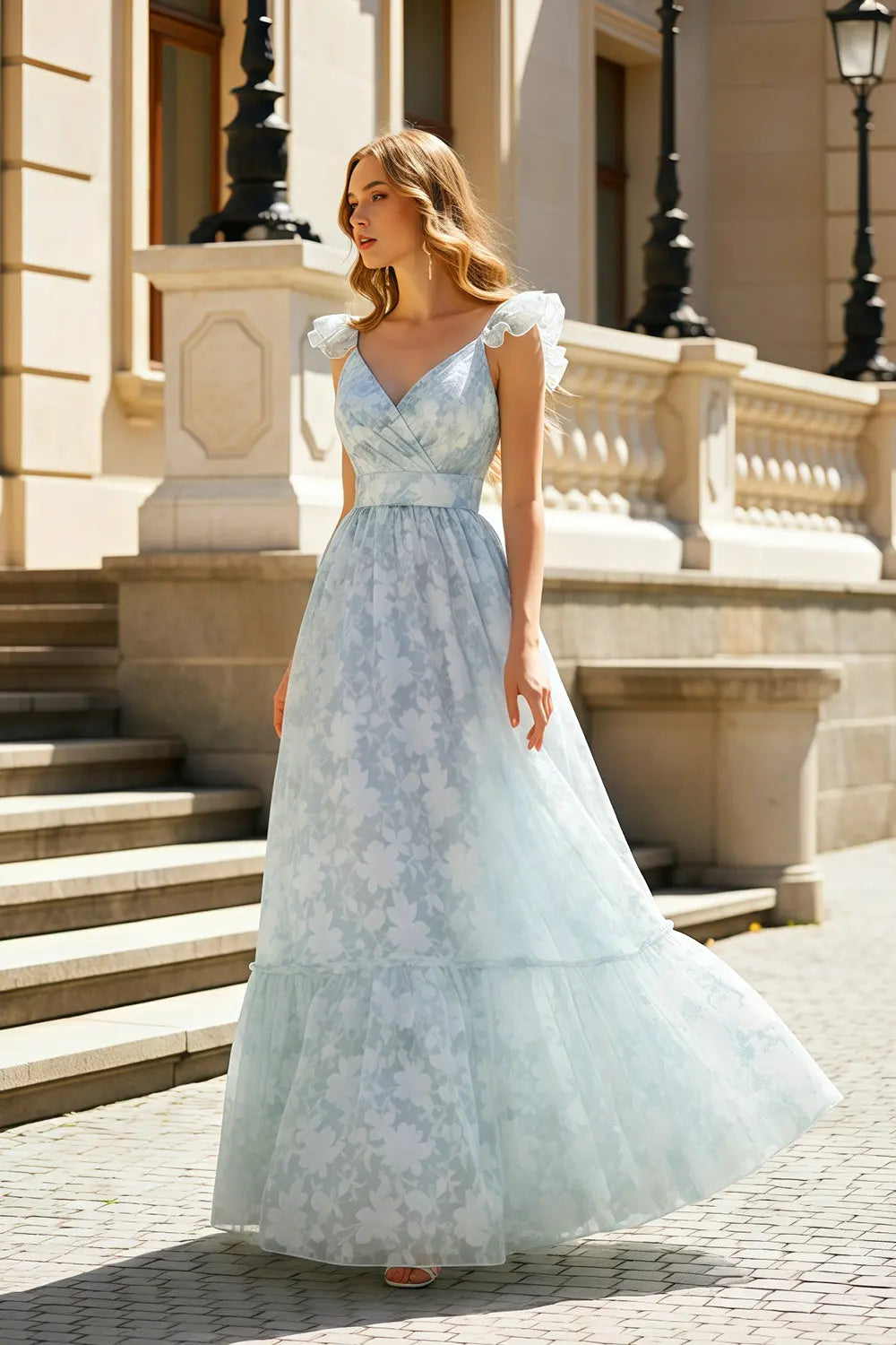 Sage Green Chiffon Spaghetti Strap A-Line Prom Dress SH492 Sheer Fairy