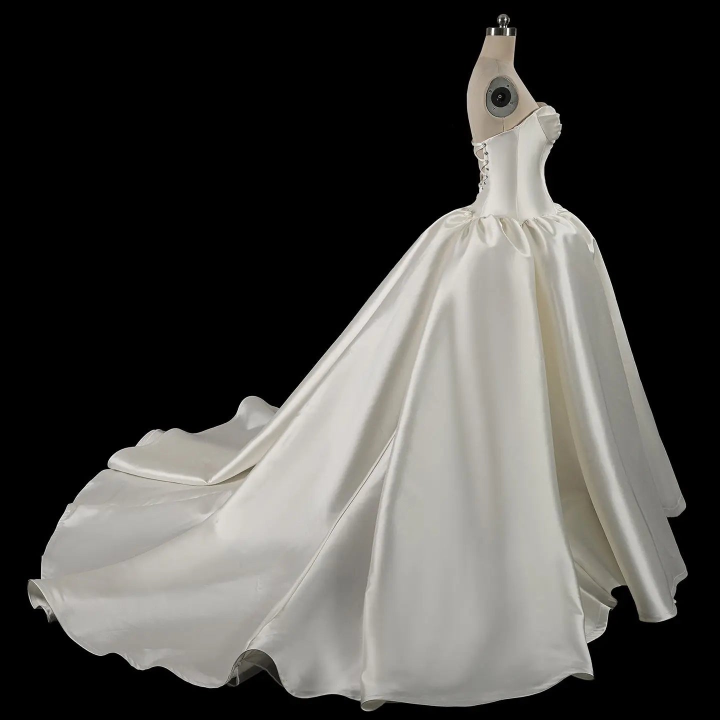 Satin Ball Gown Wedding Dress with Corset Bodice SW191 Sheer Fairy
