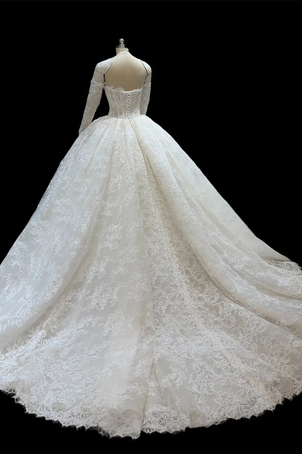White Off Shoulder Ball Gown Wedding Dress SW690 Sheer Fairy