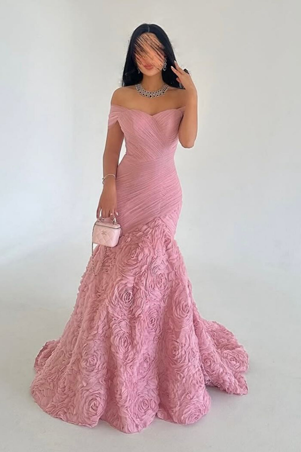 Burgundy Ruched Satin Mermaid Evening Dress SF169 Sheer Fairy