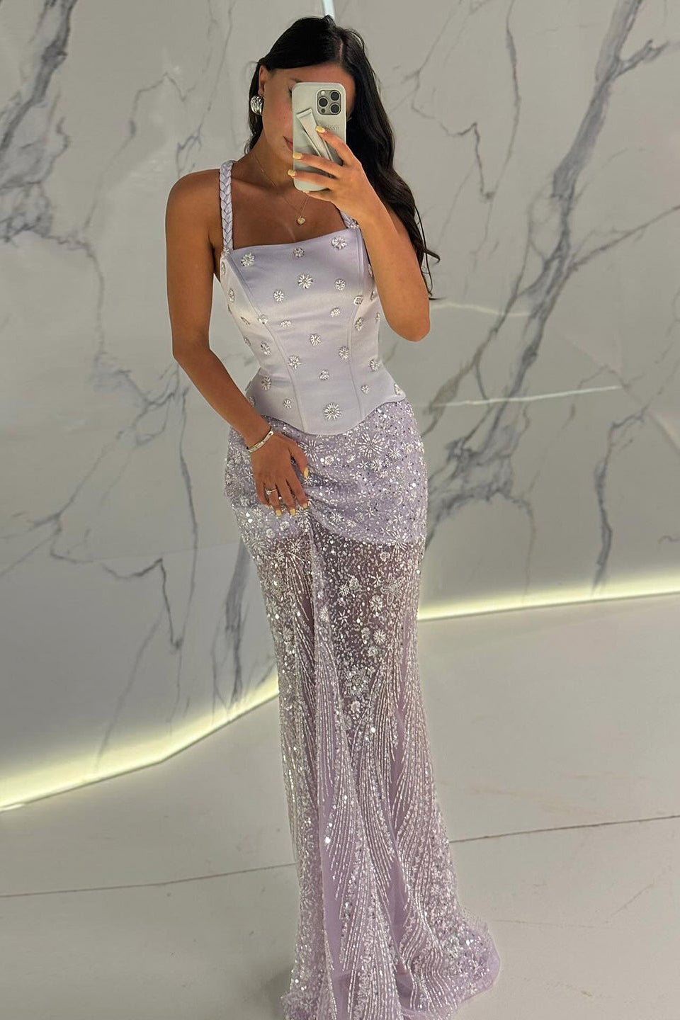 Corset Bodice Mermaid 3D Floral Evening Dress SS697