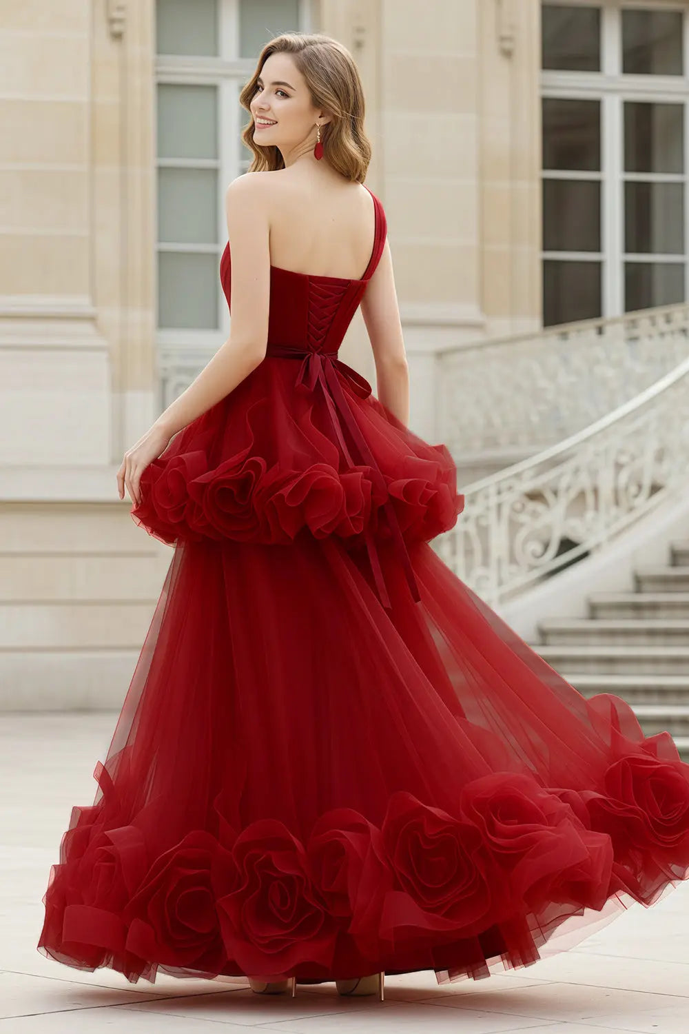 red fairy prom dress Red Tulle Evening Dress,red Prom Dress,fairy Dress,wedding Dress,princess Dress,elegant Party Dress,christmas Cocktail Dress,maxi Dresses