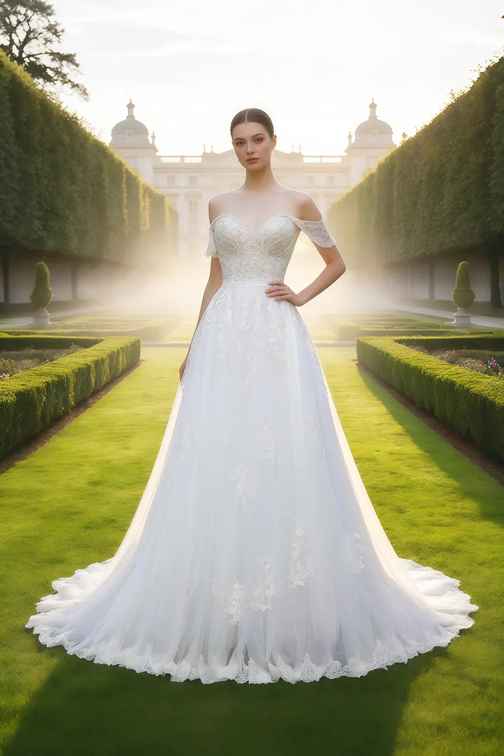 Fairy-Tale Tulle Ballgown Wedding Dress SW640 Sheer Fairy