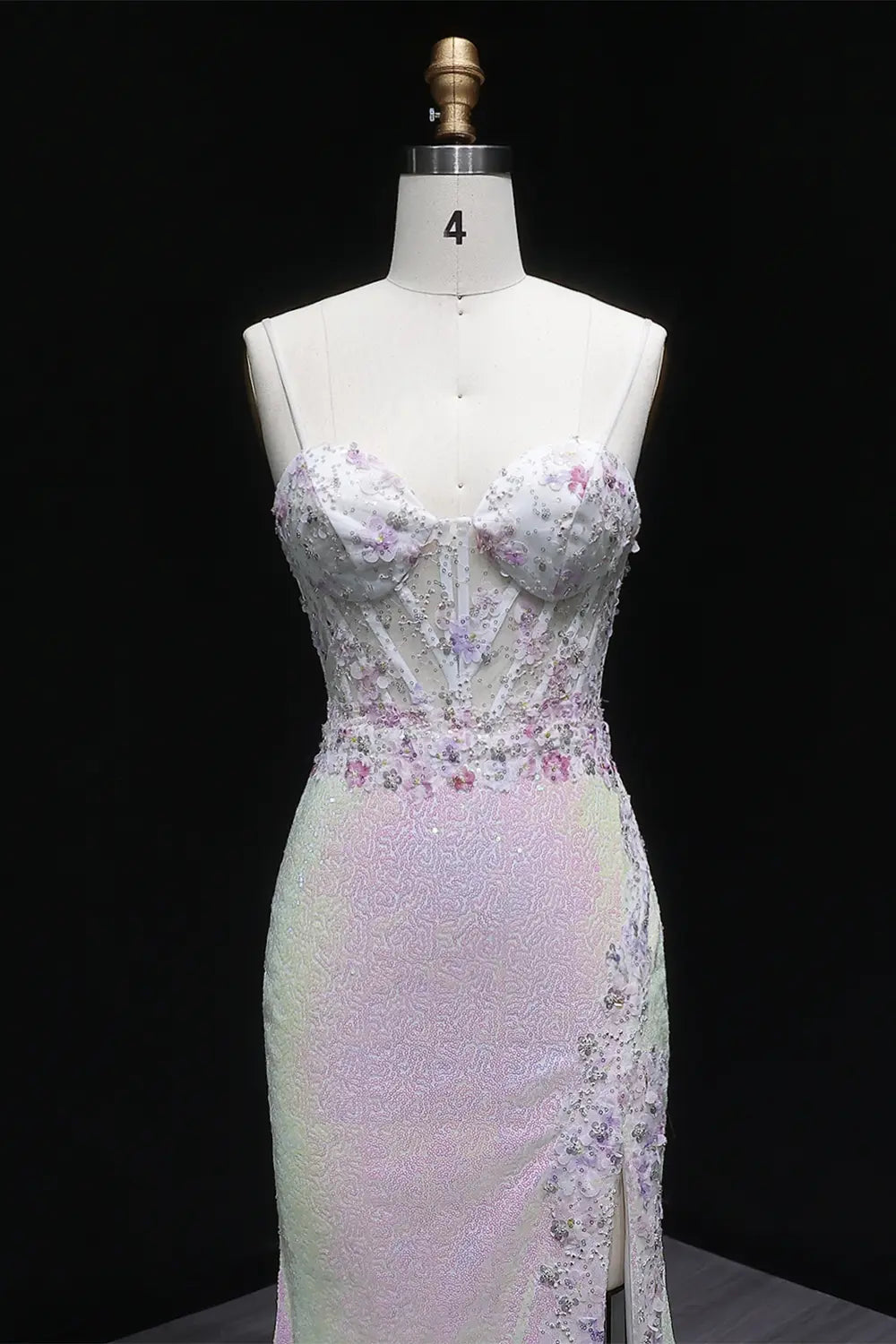 Sexy Split Side Backless Long Gradient Pink Prom Dress Party Gown SH061 Sheer Fairy