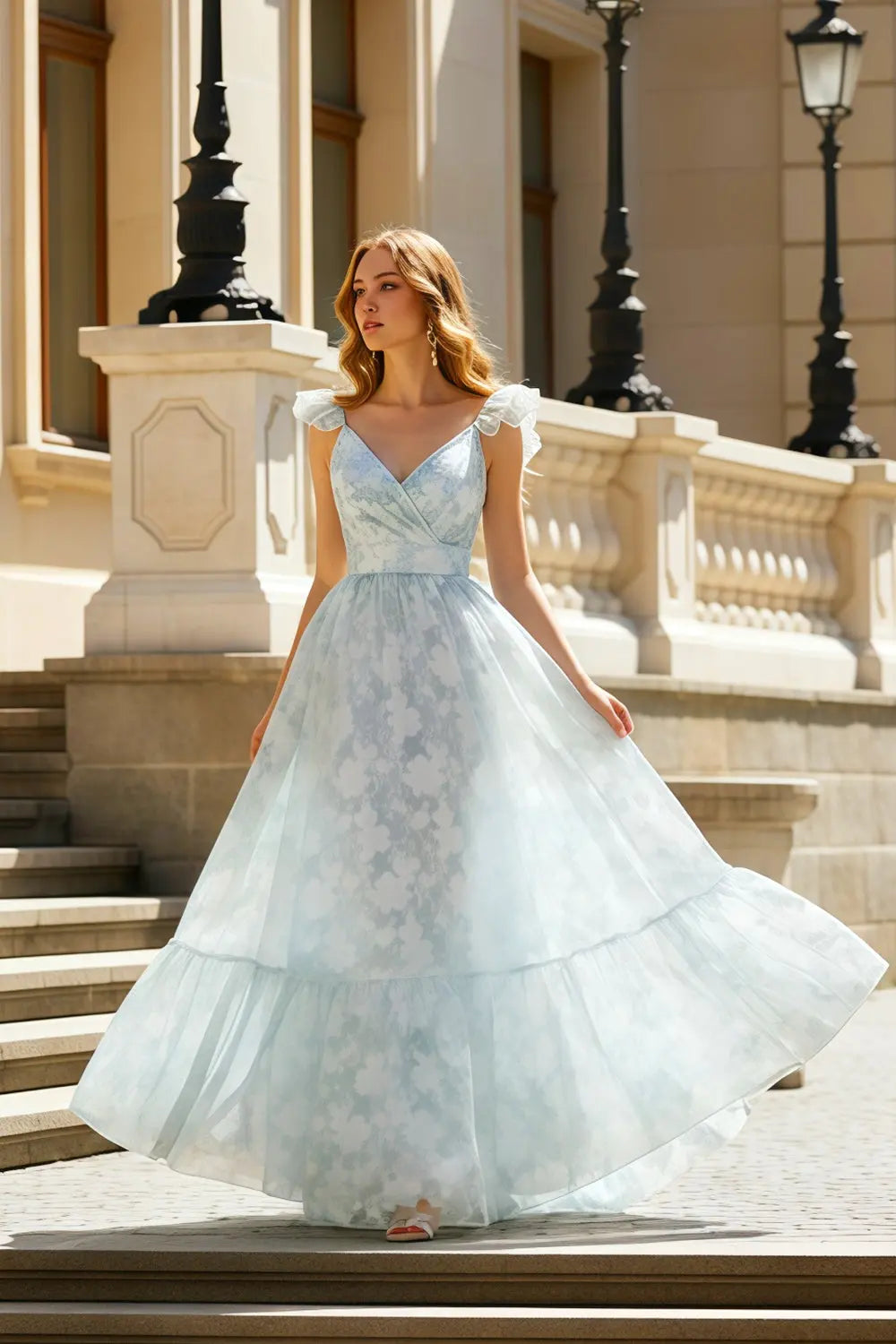 Sage Green Chiffon Spaghetti Strap A-Line Prom Dress SH492 Sheer Fairy