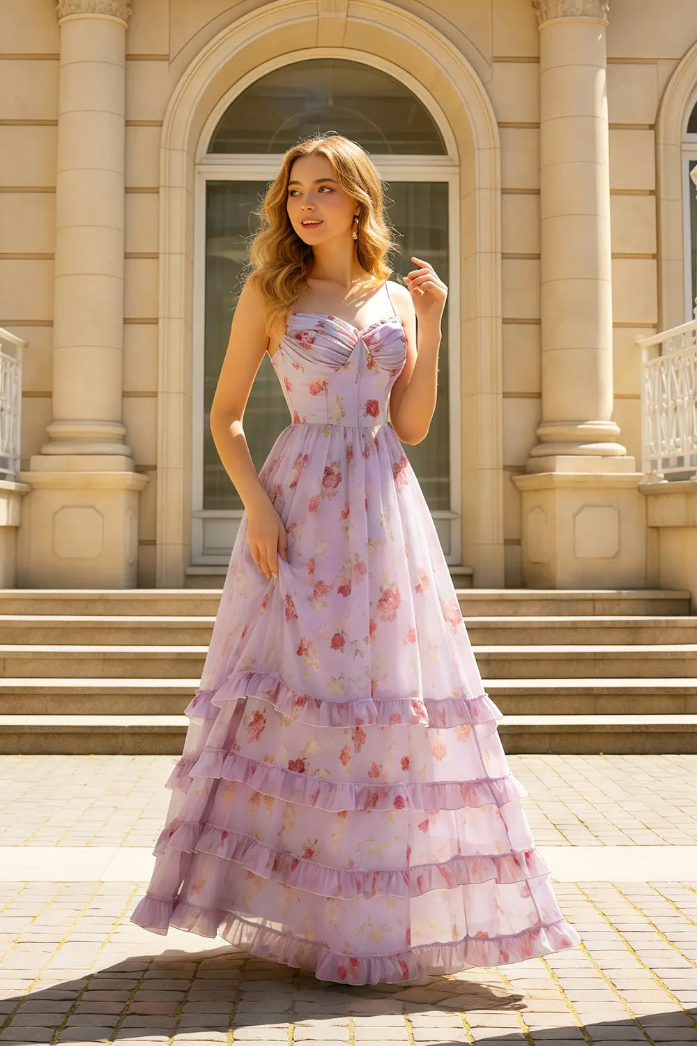 Strapless Sweetheart Pink Floral Jacquard Ball Gown Prom Dress SH417 Sheer Fairy