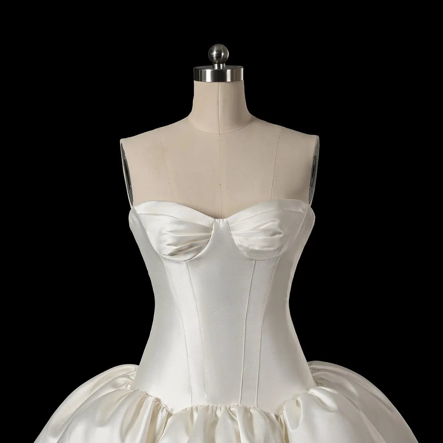 Satin Ball Gown Wedding Dress with Corset Bodice SW191 Sheer Fairy