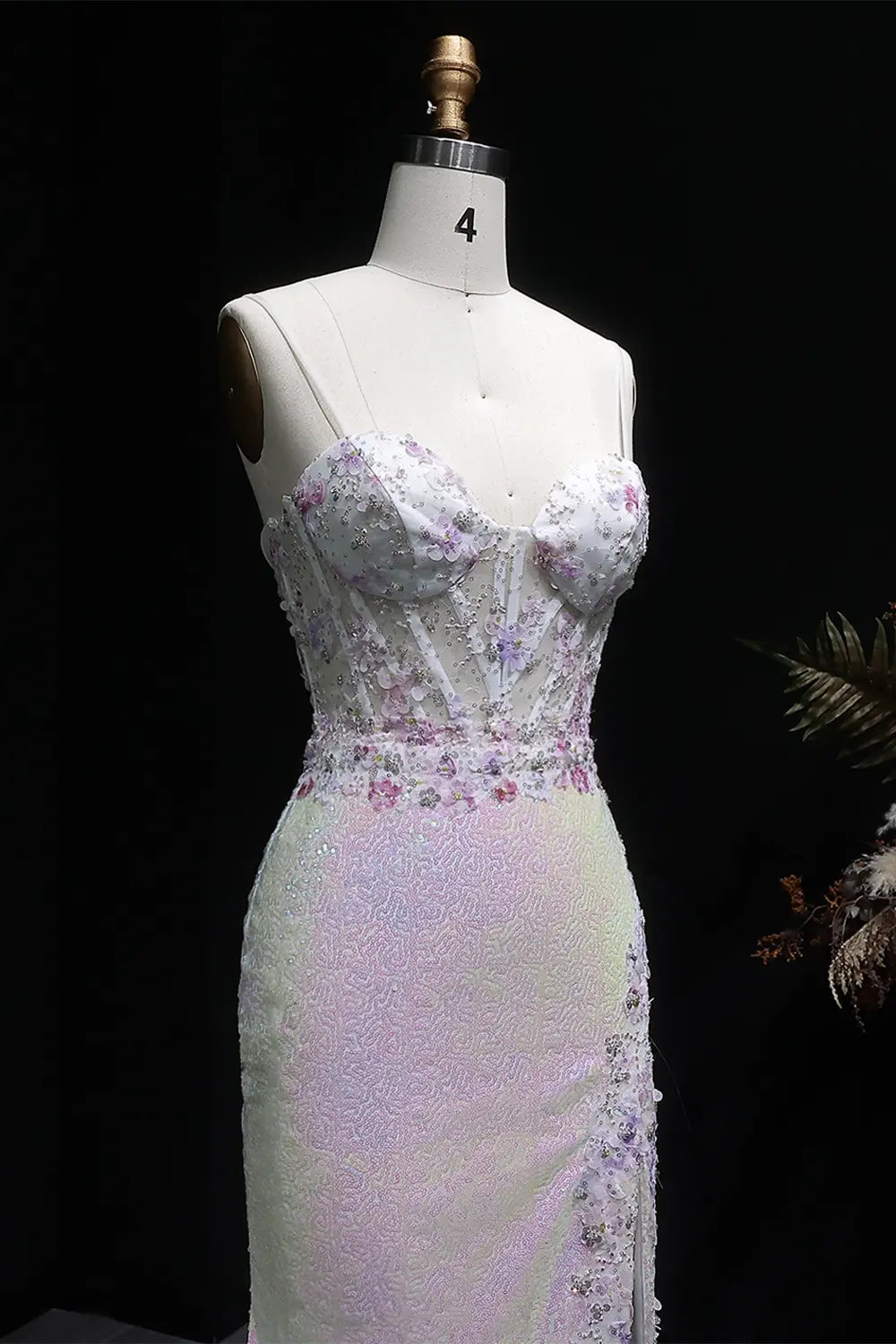 Sexy Split Side Backless Long Gradient Pink Prom Dress Party Gown SH061 Sheer Fairy