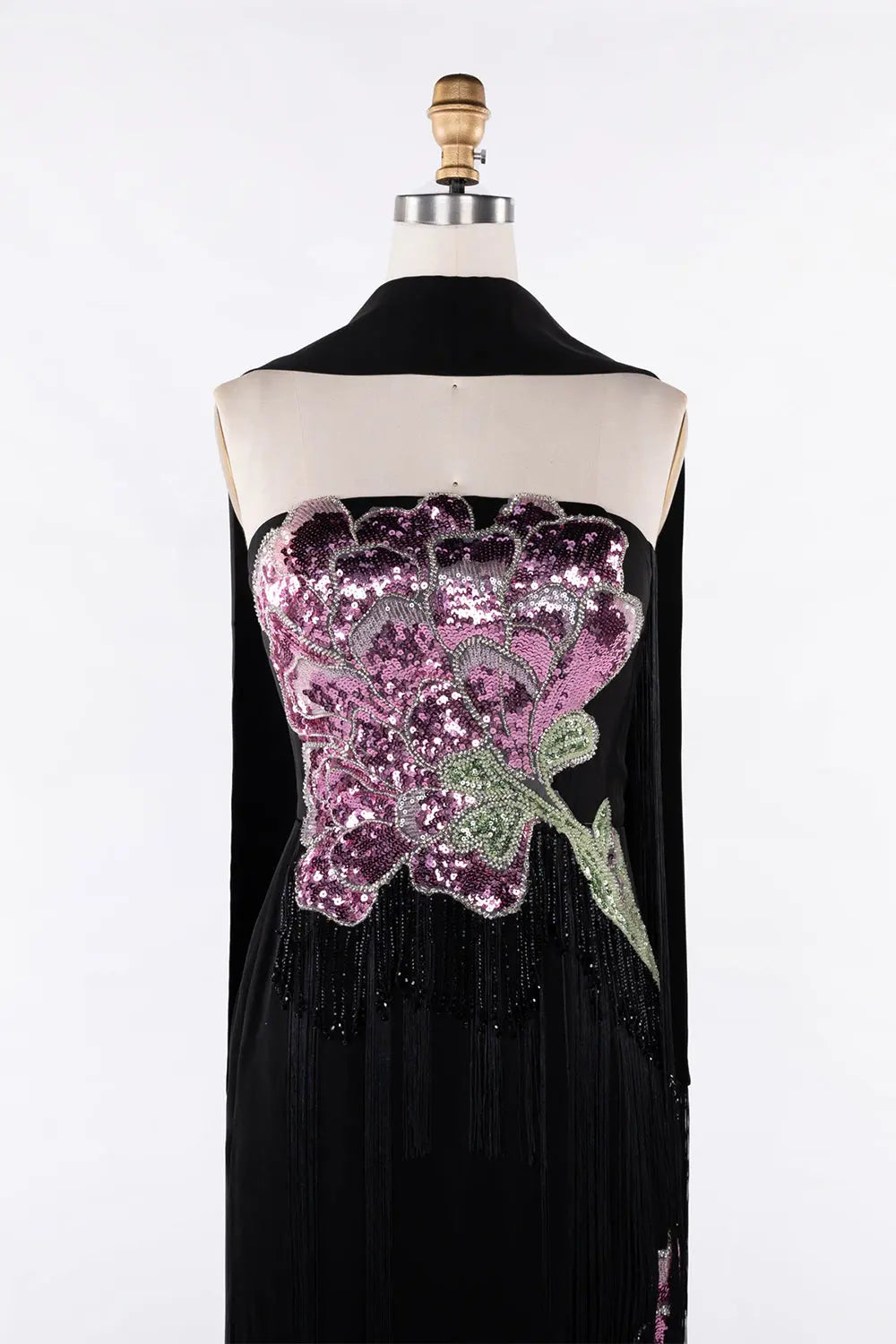 Black Sequin Floral Evening Gown ST120 Sheer Fairy