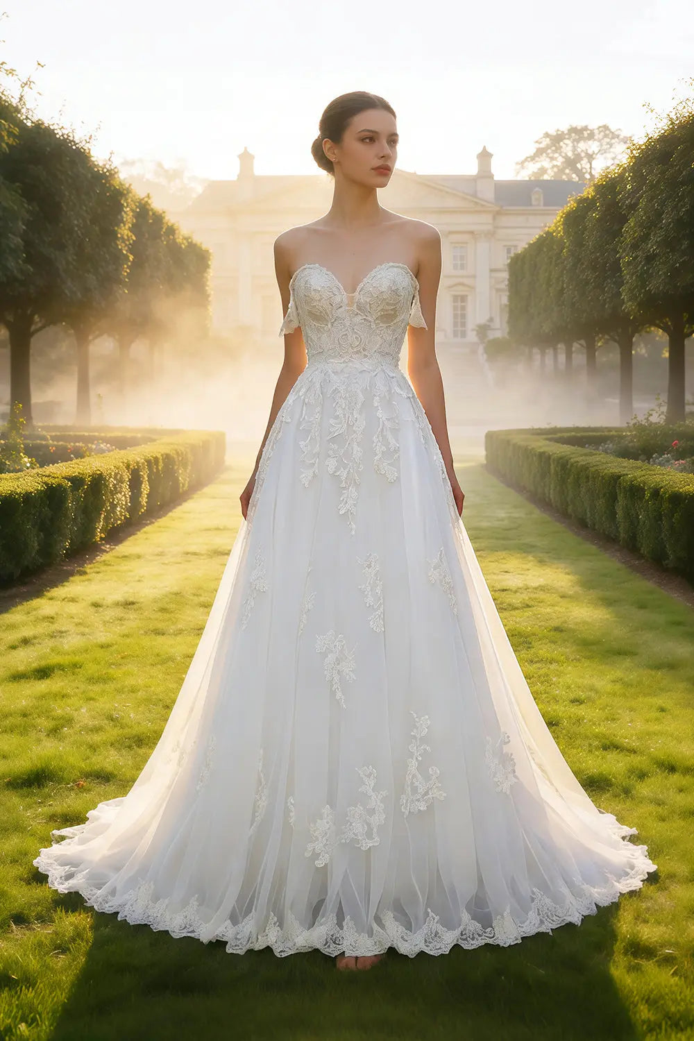 Fairy-Tale Tulle Ballgown Wedding Dress SW640 Sheer Fairy