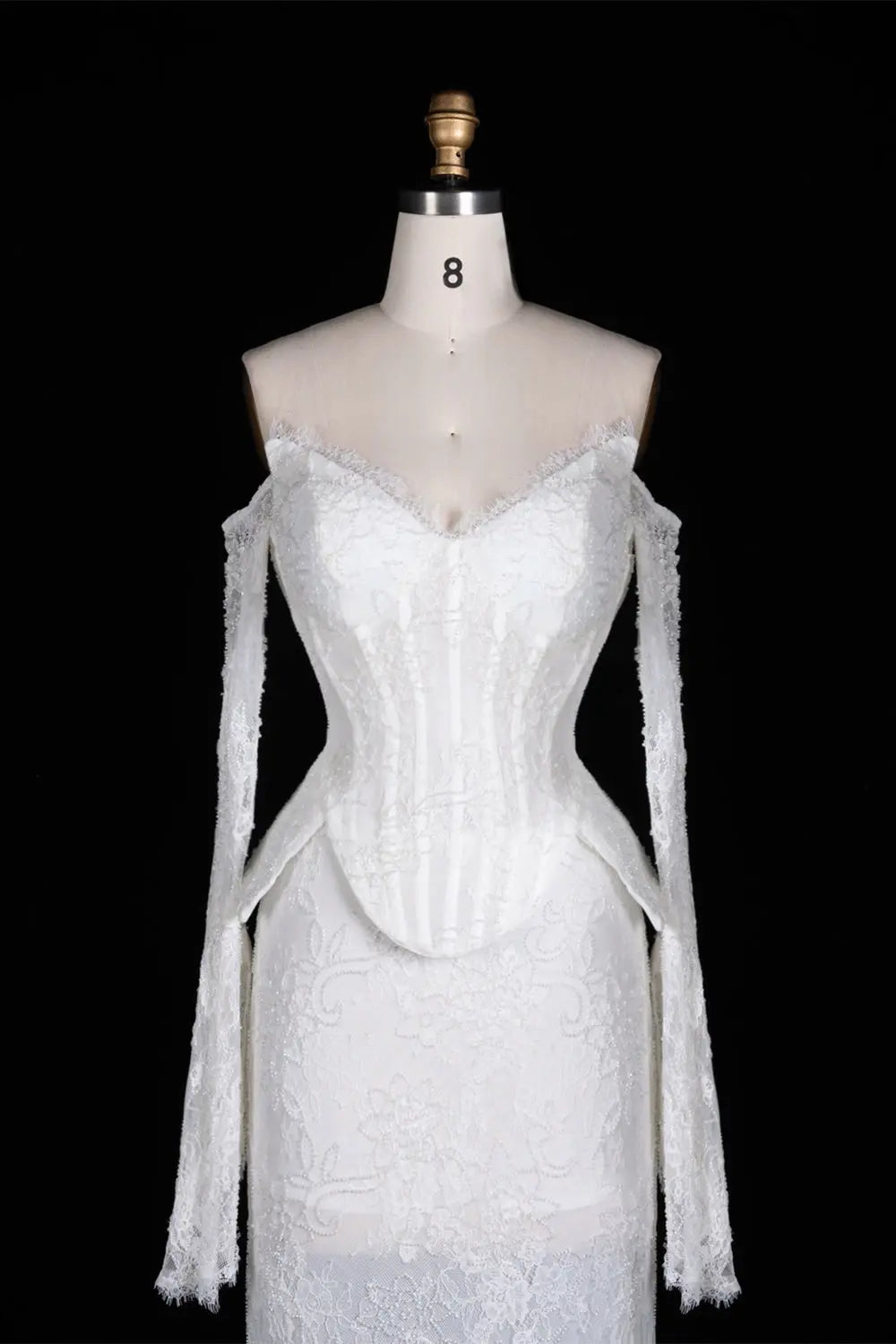 White Mesh Corset Peplum Evening Dress ST101 Sheer Fairy