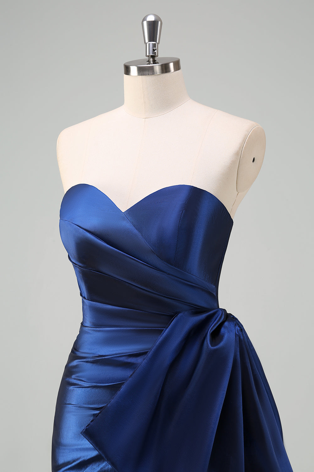 Royal Blue Satin Strapless Sweetheart Mermaid Prom Dress SH454 Sheer Fairy