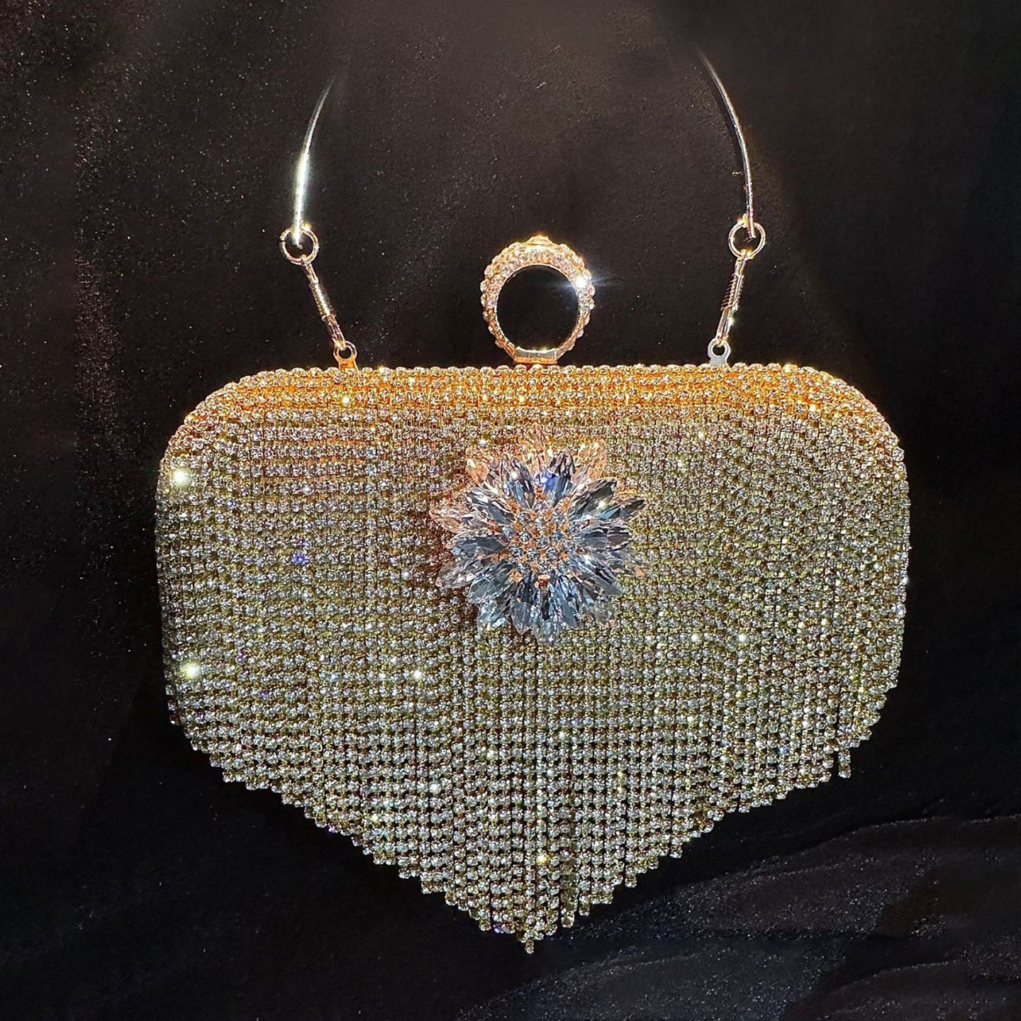 Diamond-studded Tassel Crossbody Evening Bag HB004