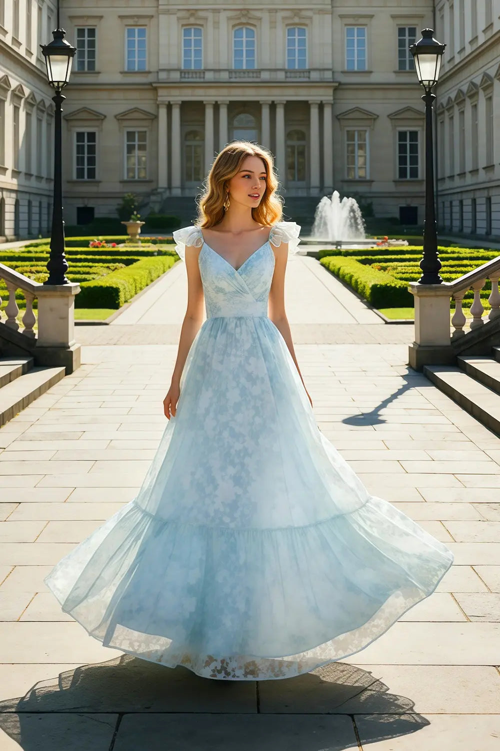 Sage Green Chiffon Spaghetti Strap A-Line Prom Dress SH492 Sheer Fairy