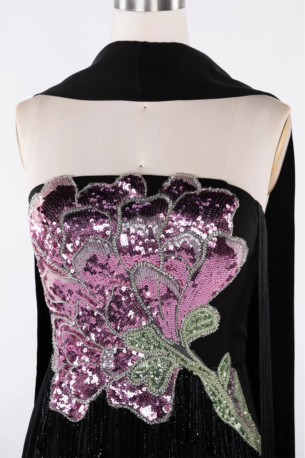 Black Sequin Floral Evening Gown ST120 Sheer Fairy