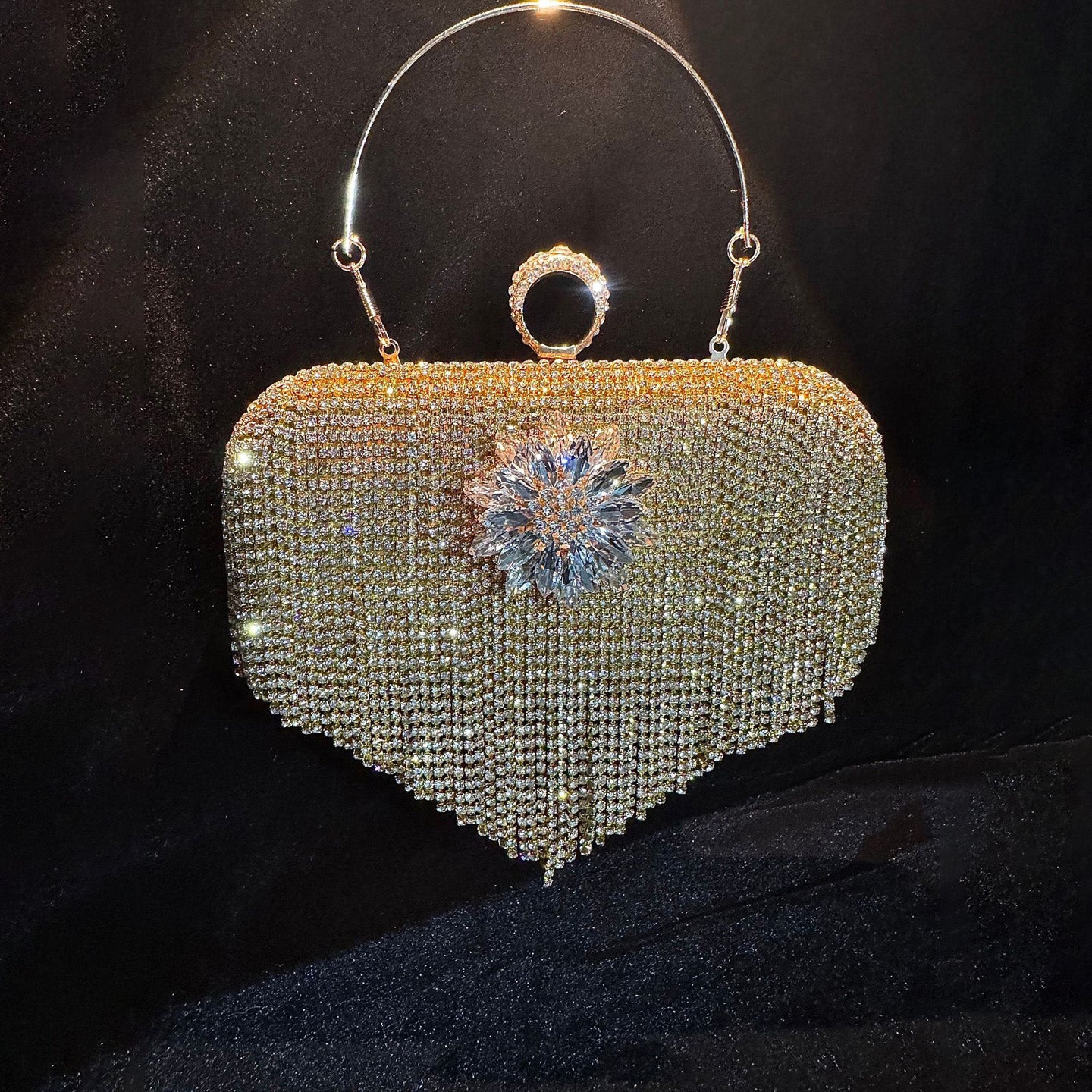 Diamond-studded Tassel Crossbody Evening Bag HB004