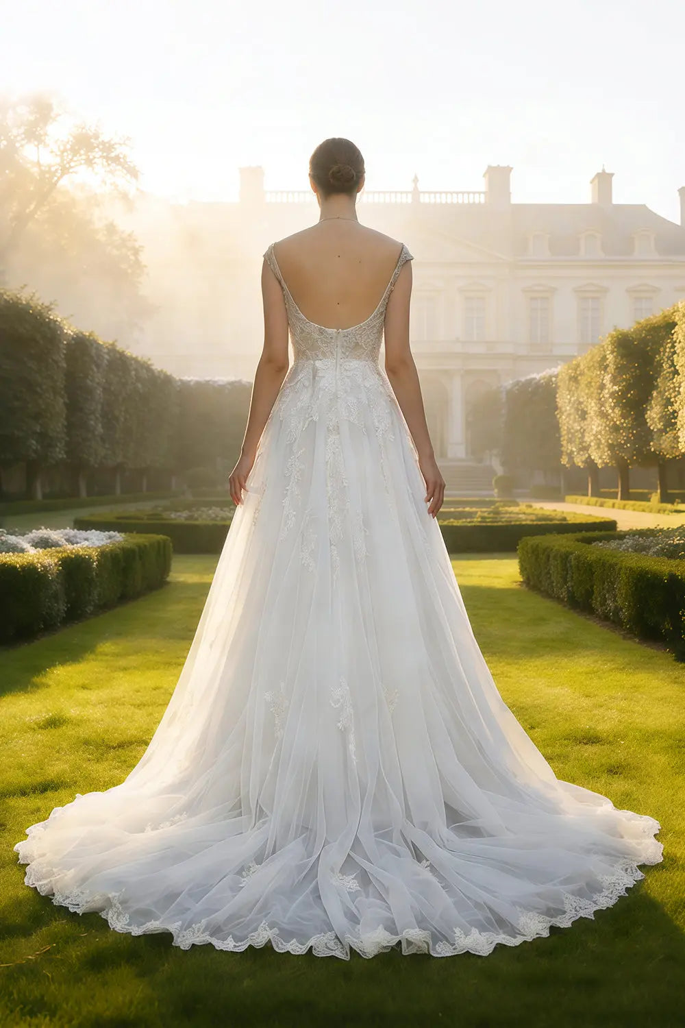 Fairy-Tale Tulle Ballgown Wedding Dress SW640 Sheer Fairy