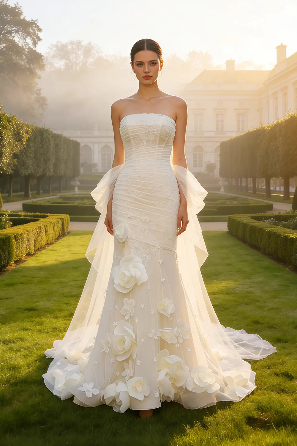 Modern Elegance Strapless Mermaid Wedding Dress SW653 Sheer Fairy