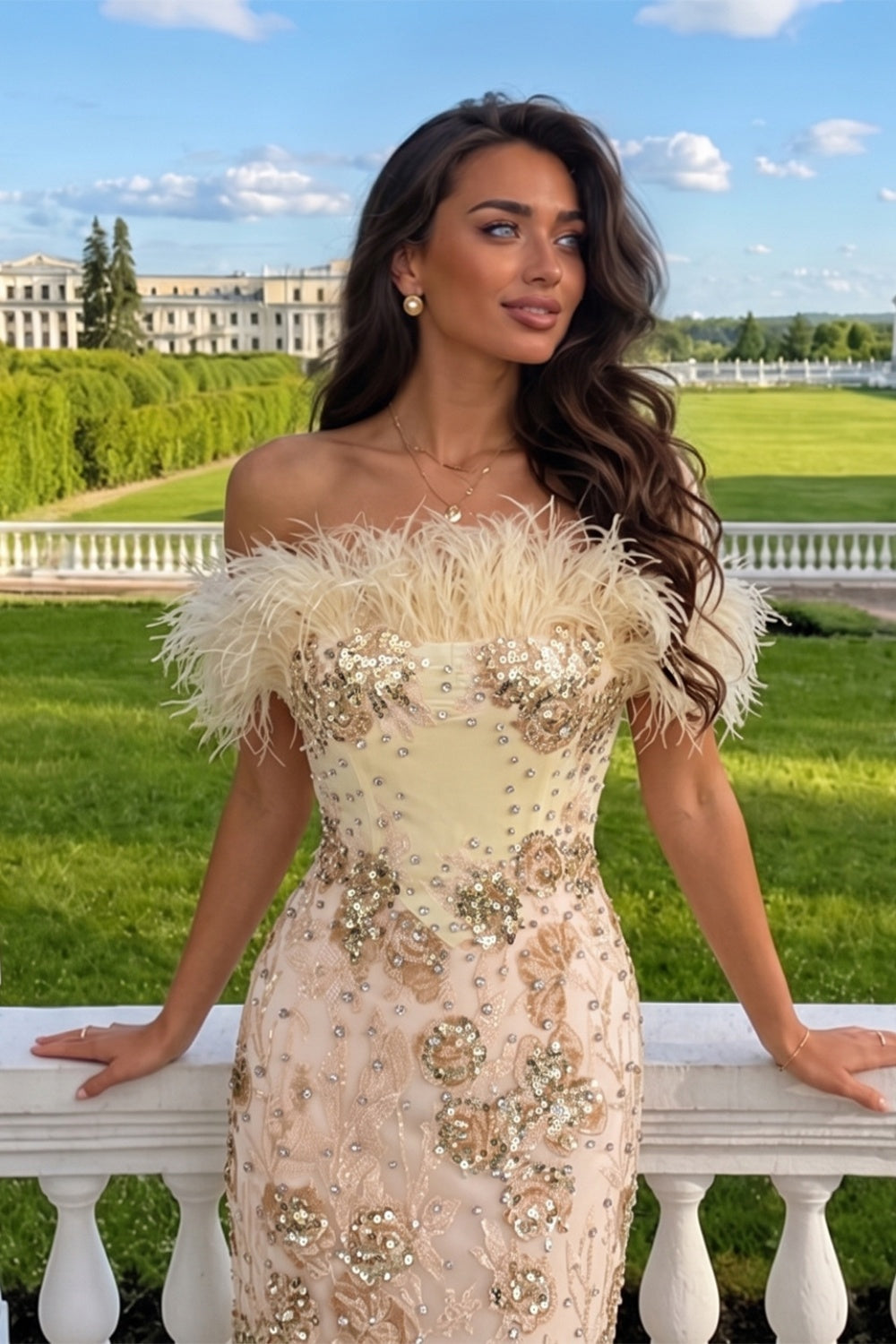 Strapless 3D Flower Applique Satin Mermaid Evening Dress Floor Length Formal Gown For Wedding Guest Prom Gala ST008 Sheer Fairy