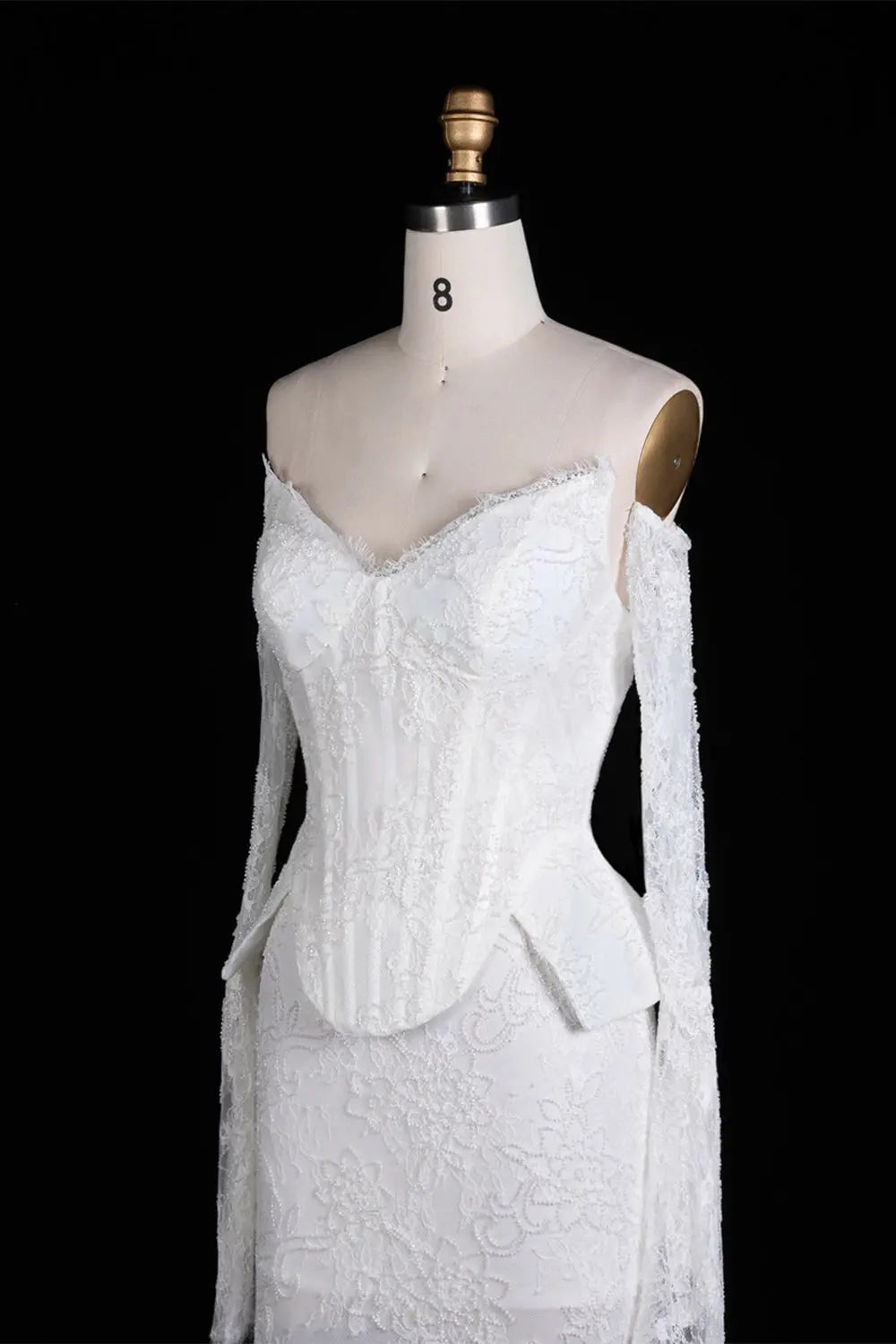 White Mesh Corset Peplum Evening Dress ST101 Sheer Fairy
