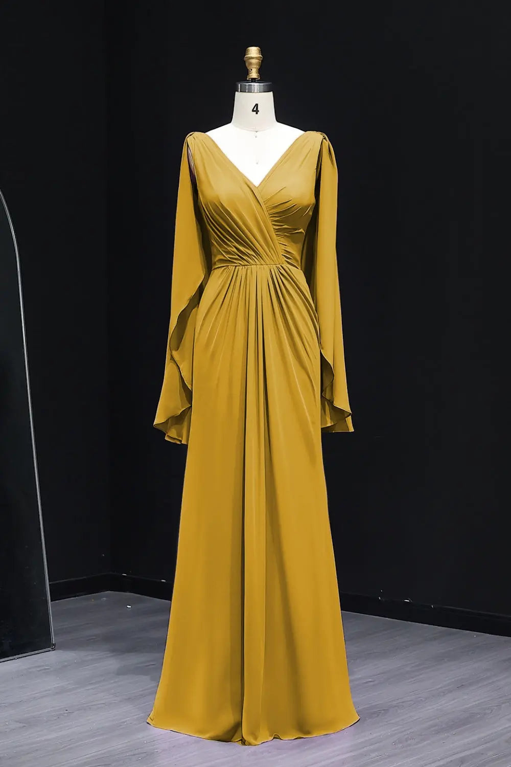 Elegant Wisteria V-Neck Chiffon A-Line Bridesmaid Dress BS007 Sheer Fairy