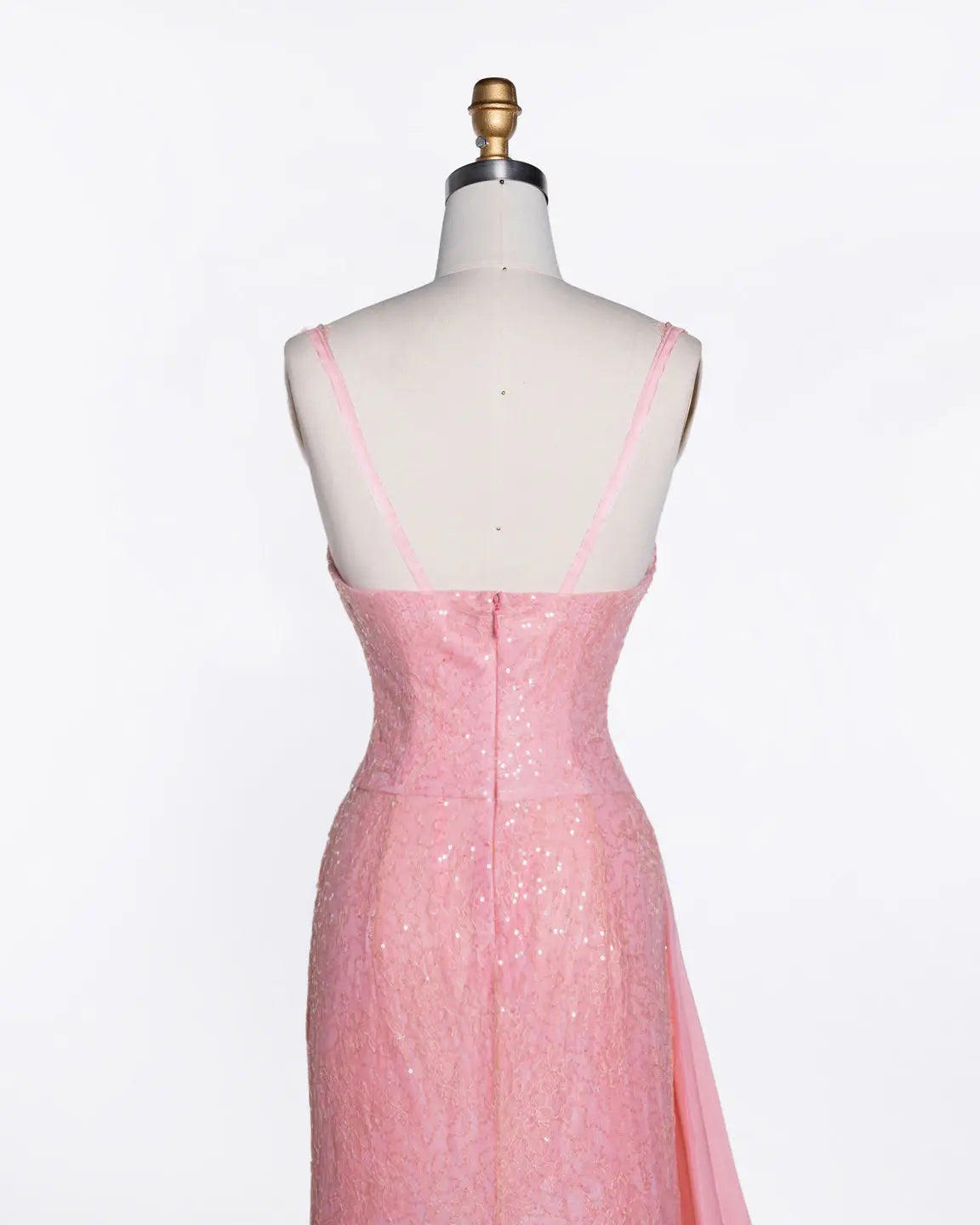 Pink Spaghetti Strap Corset Evening Dress ST105 Sheer Fairy