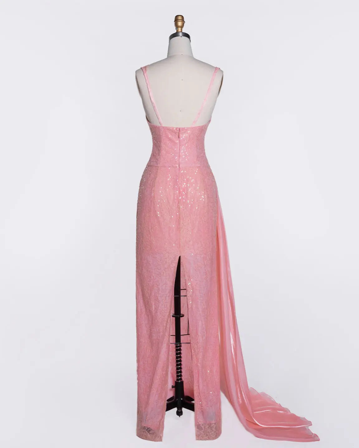 Pink Spaghetti Strap Corset Evening Dress ST105 Sheer Fairy