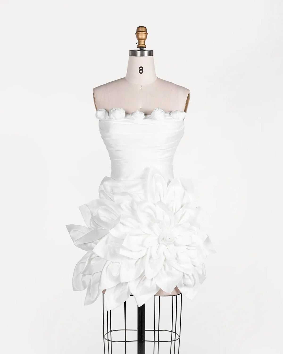 White 3D Flower Strapless Evening Dress ST109 Sheer Fairy