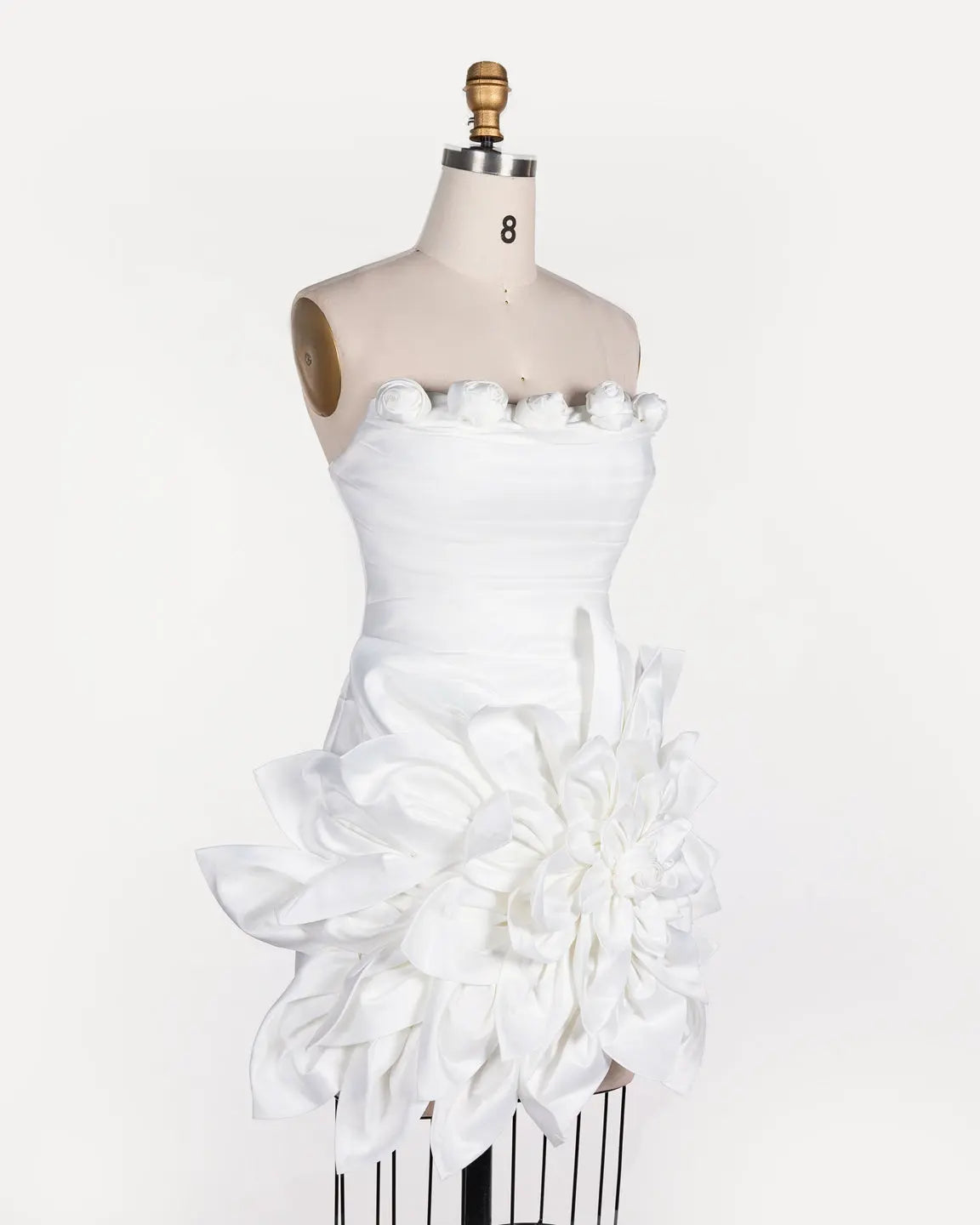 White 3D Flower Strapless Evening Dress ST109 Sheer Fairy