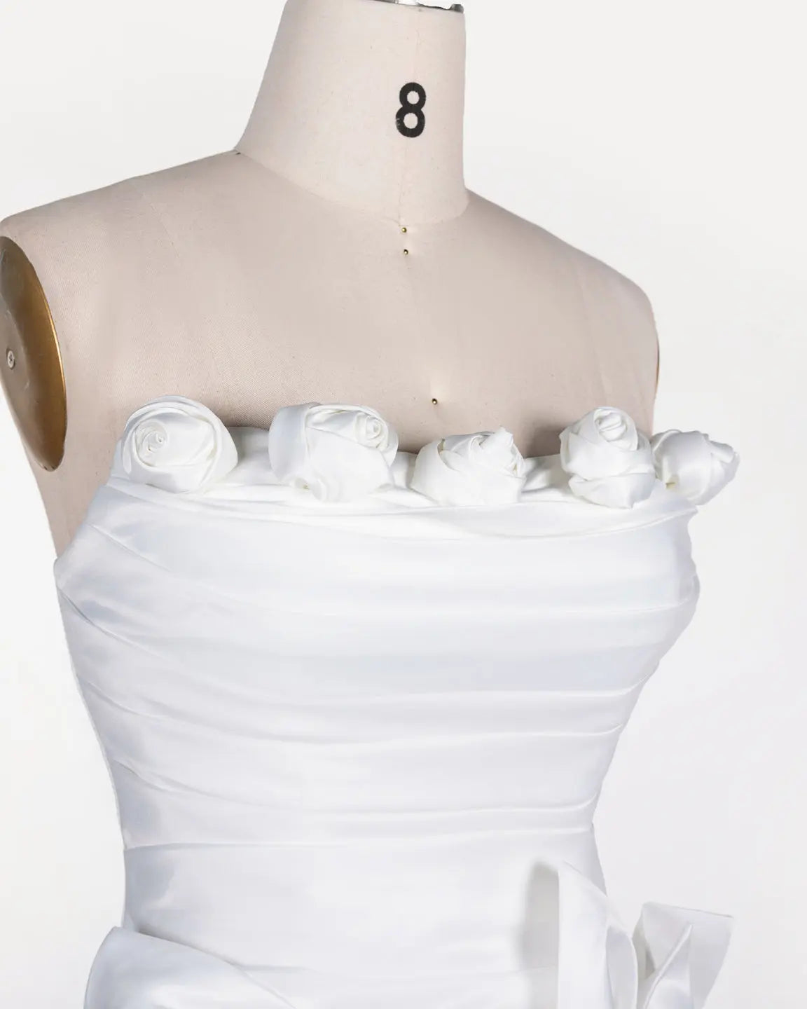 White 3D Flower Strapless Evening Dress ST109 Sheer Fairy