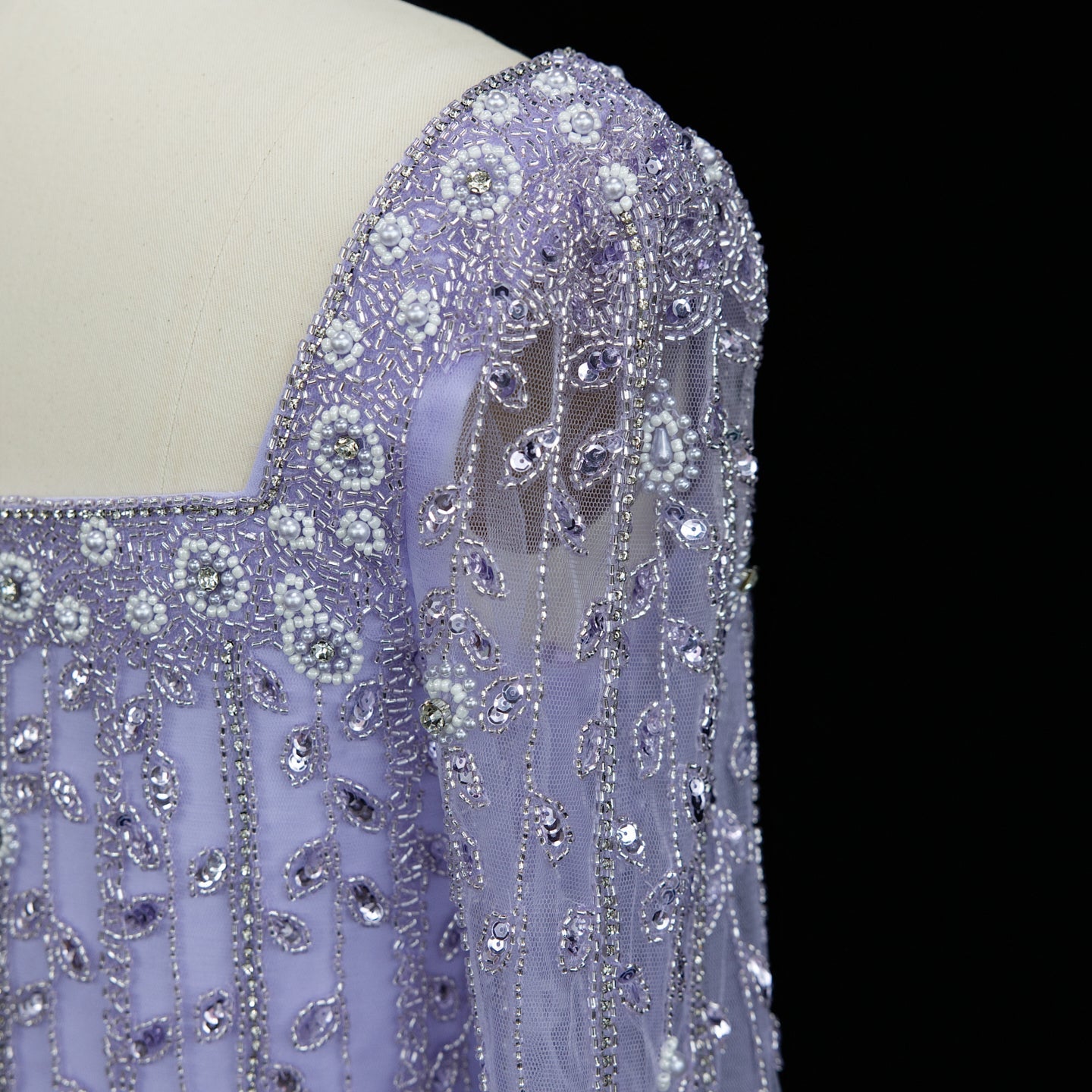Luxury Caramel Beaded Cape Sleeve A-Line Evening Gown with Square Neck SS494 Sheer Fairy
