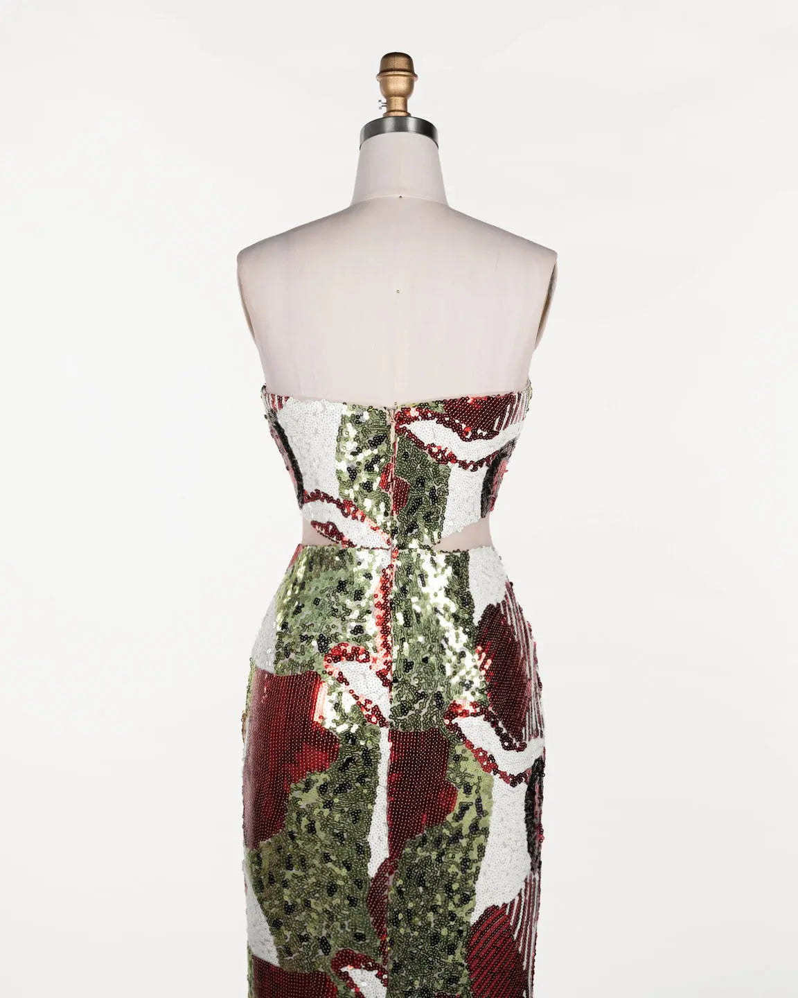 Multicolored Sequin Strapless Column Gown ST112 Sheer Fairy