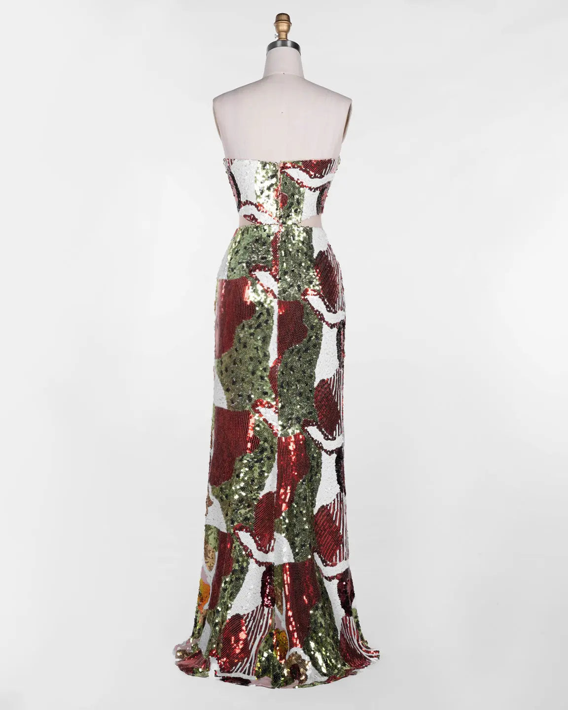Multicolored Sequin Strapless Column Gown ST112 Sheer Fairy