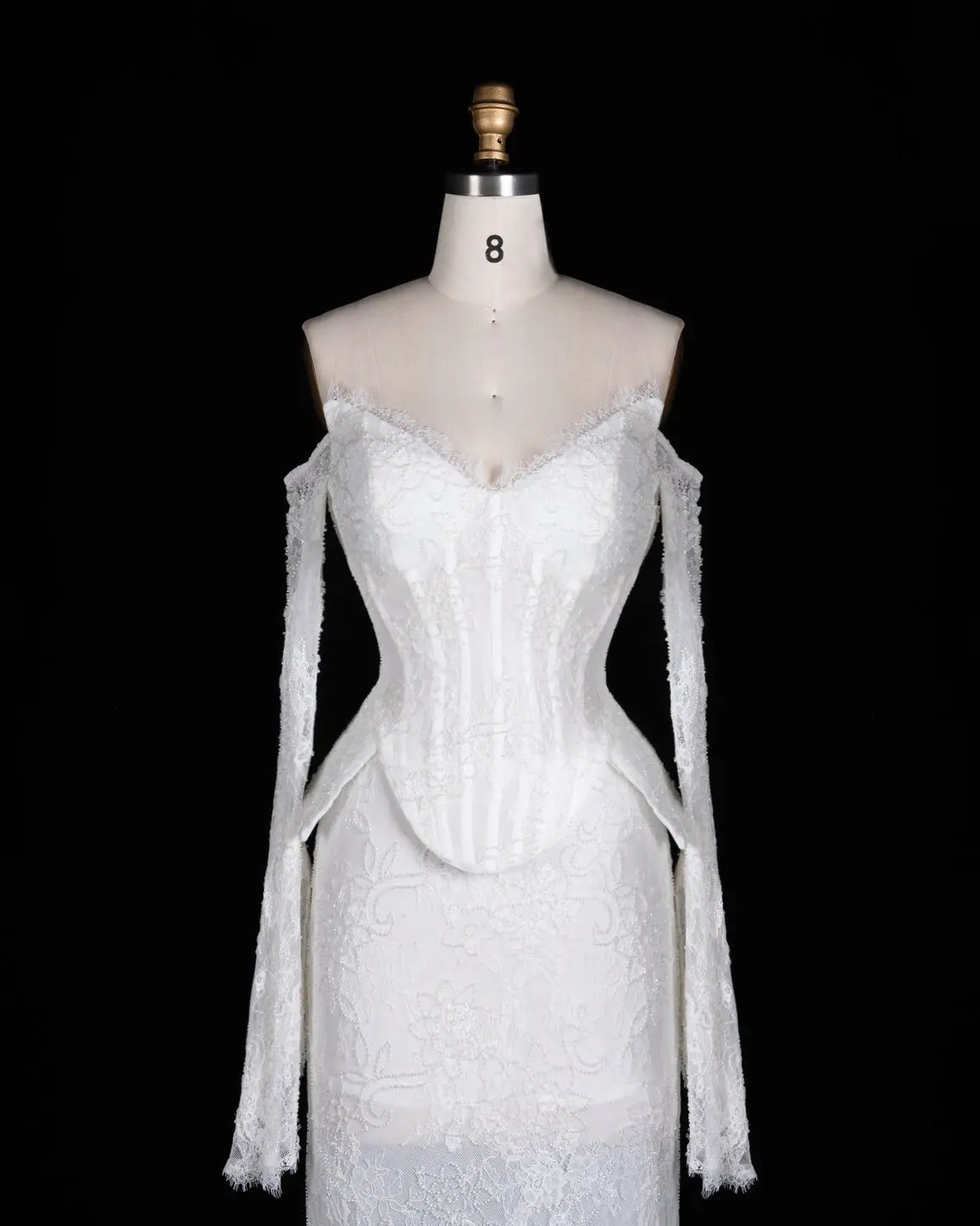 White Mesh Corset Peplum Evening Dress ST101 Sheer Fairy