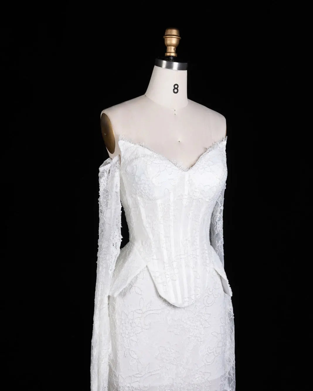 White Mesh Corset Peplum Evening Dress ST101 Sheer Fairy