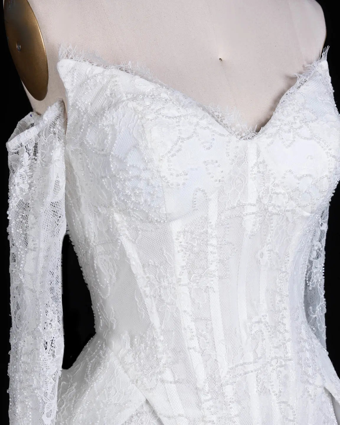 White Mesh Corset Peplum Evening Dress ST101 Sheer Fairy