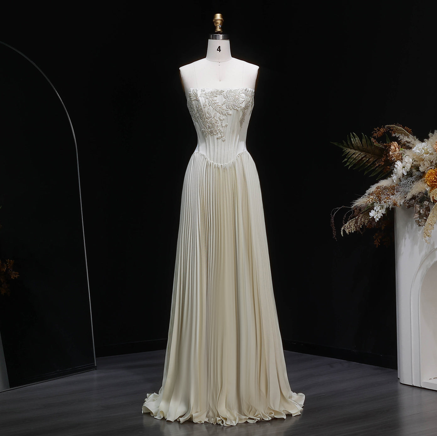 Strapless Empire-Waist Column Wedding Dress SW585 Sheer Fairy