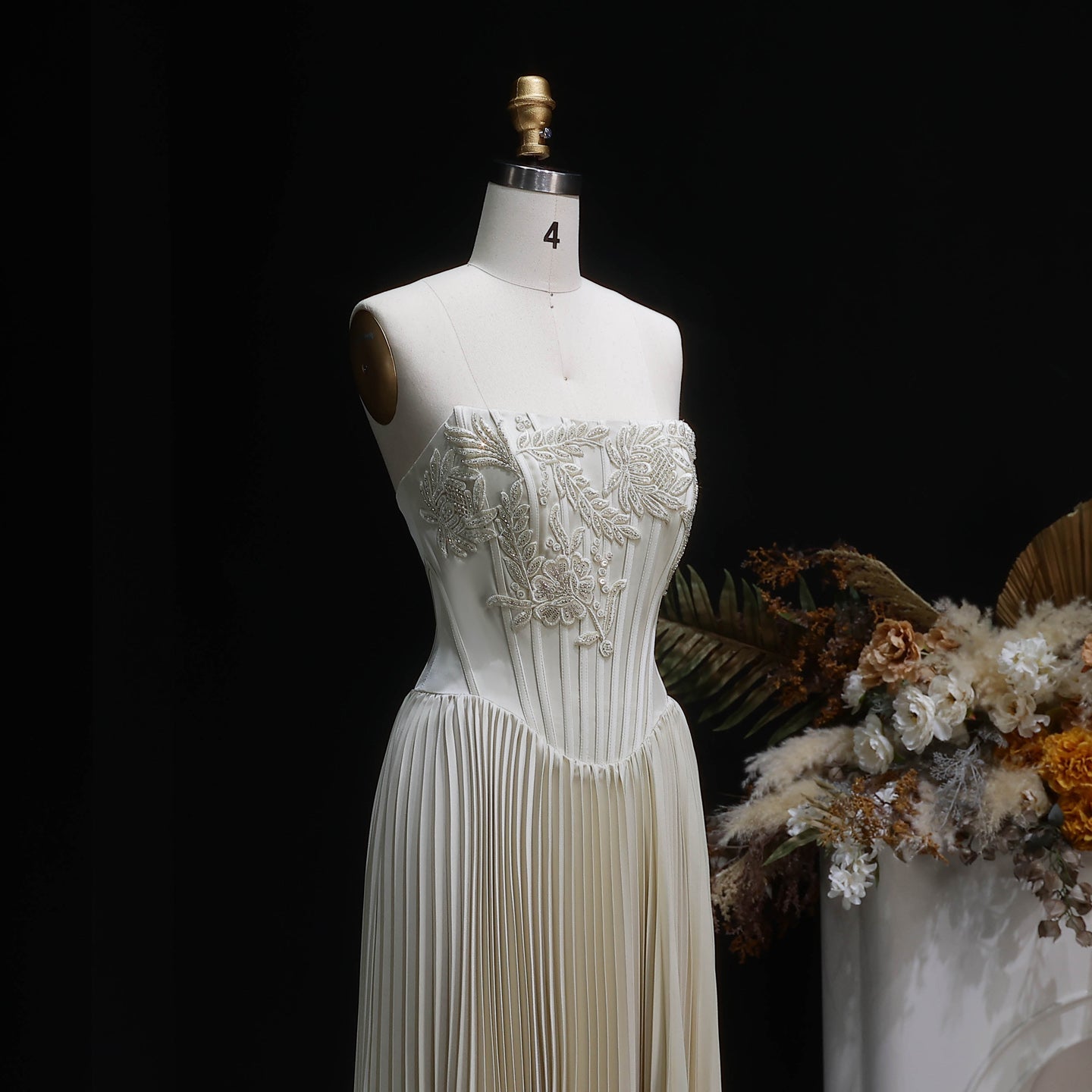 Strapless Empire-Waist Column Wedding Dress SW585 Sheer Fairy