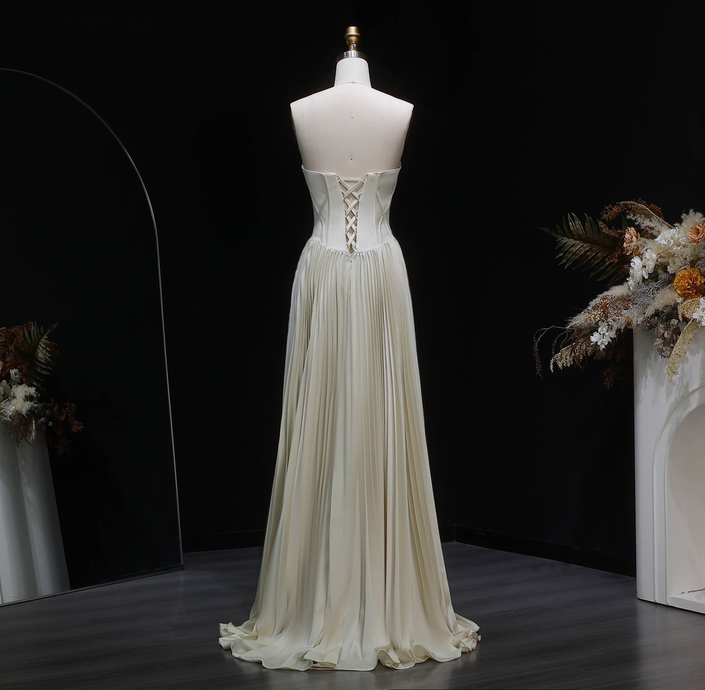 Strapless Empire-Waist Column Wedding Dress SW585 Sheer Fairy