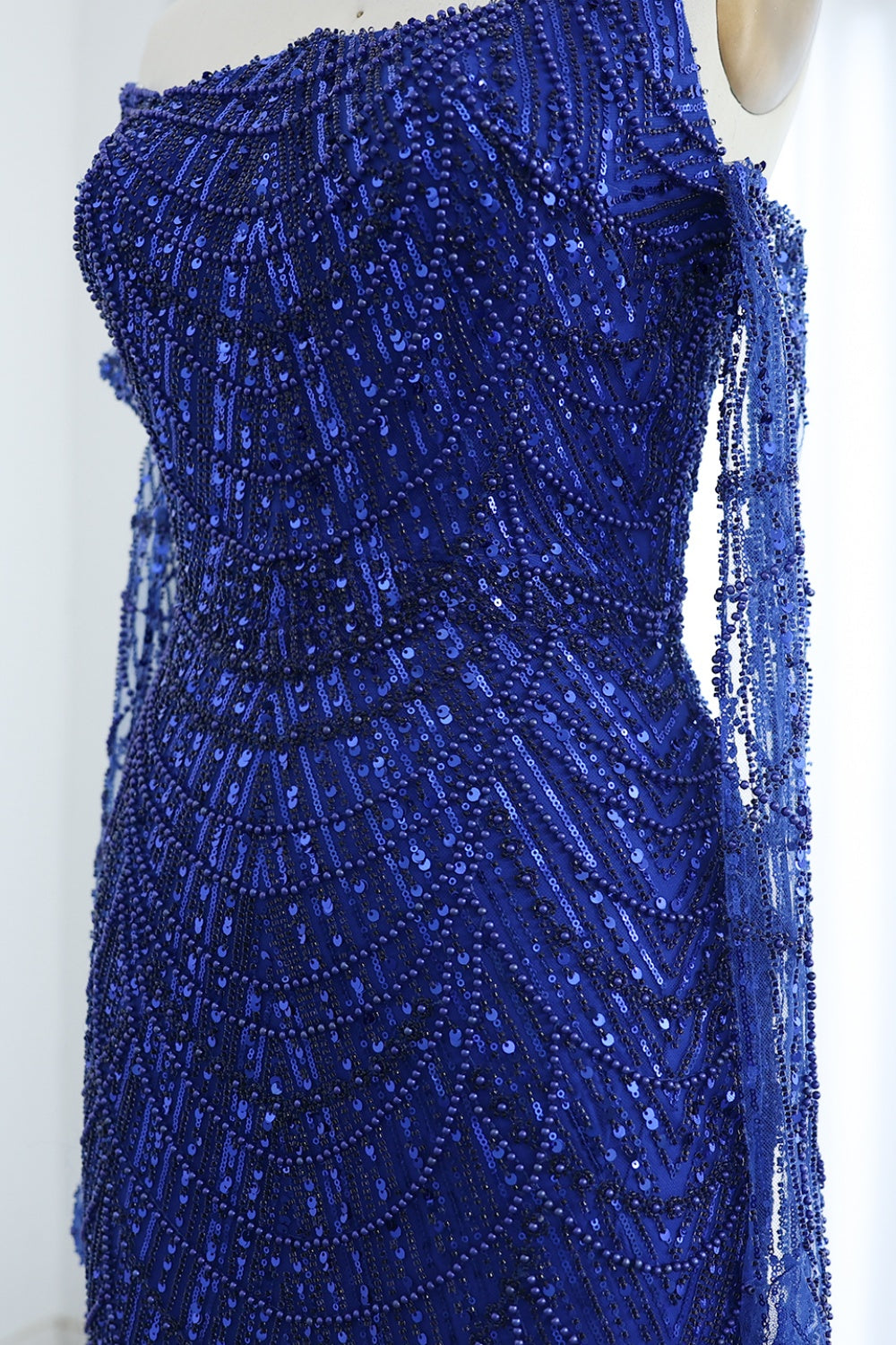 Luxury Beaded Green Mermaid Evening Dress with Gloves SS606 Sheer Fairy