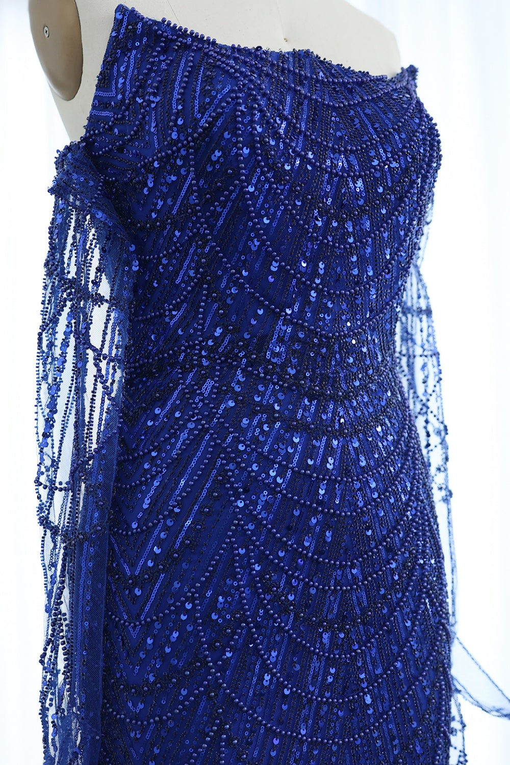 Luxury Beaded Green Mermaid Evening Dress with Gloves SS606 Sheer Fairy