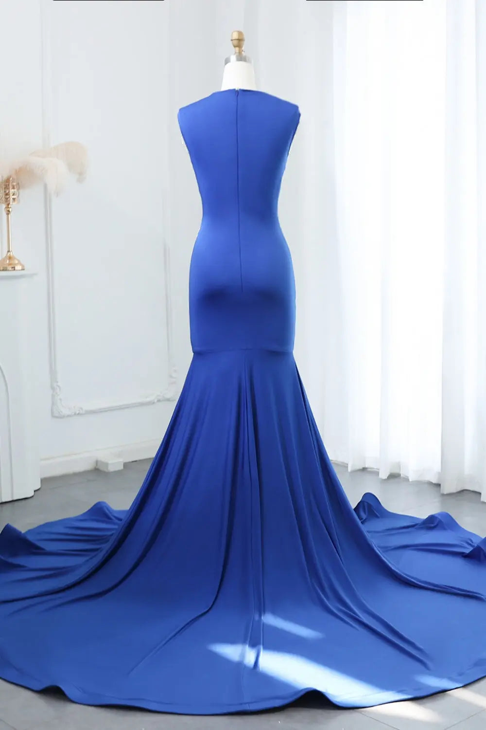 Crystal High Neck Rhinestone Mermaid Prom Dress SH017 Sheer Fairy
